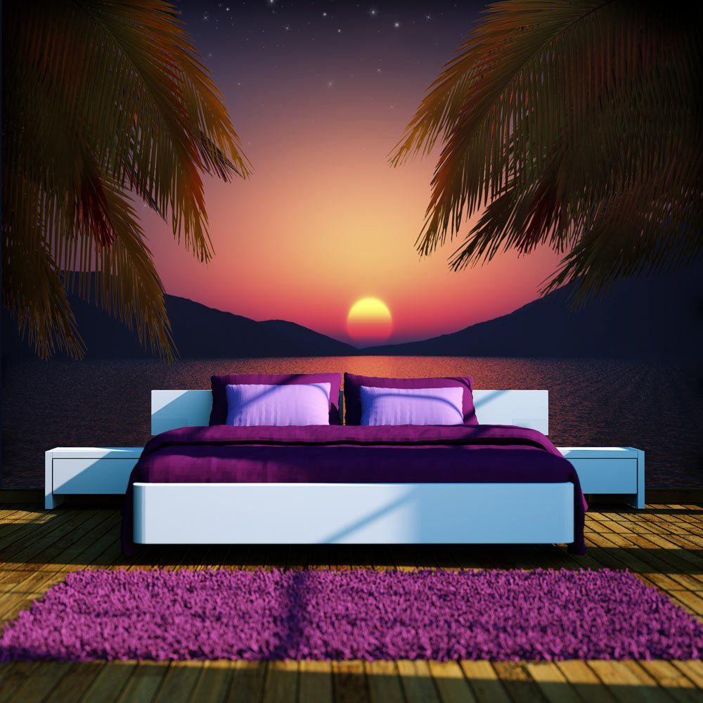 KUNSTLOFT Vliestapete Romantic evening on the beach 1x0.7 m, halb-matt, lichtbeständige Design Tapete