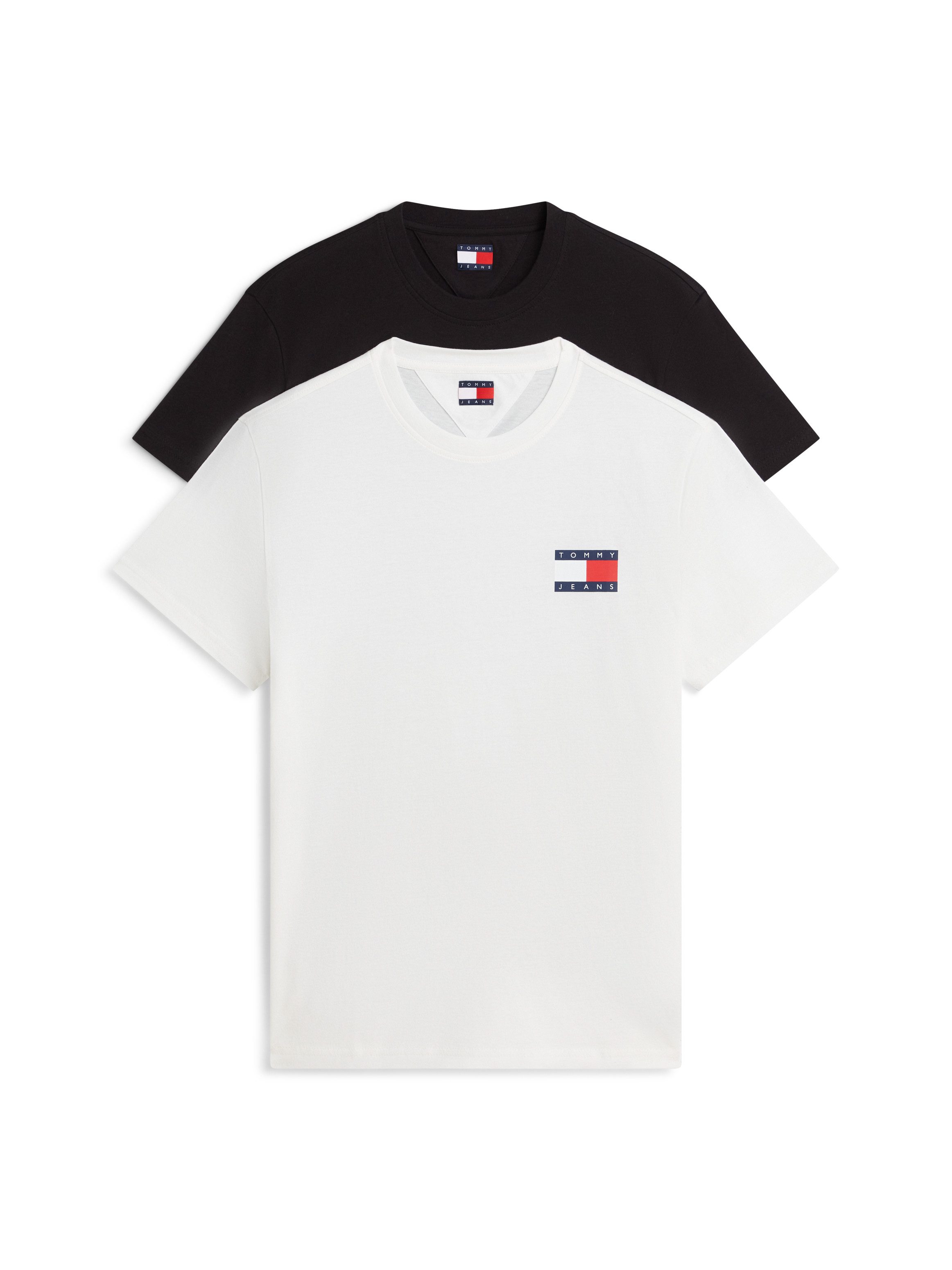 Tommy Jeans T-Shirt TJM SLIM 2PACK ESS FLAG TEE (2-tlg)