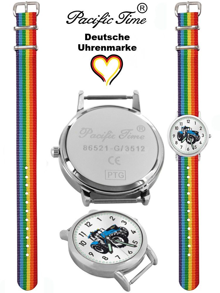 Regenbogen Pacific Wechselarmband, Match Versand Gratis Time Design Traktor und Armbanduhr Quarzuhr blau Mix - Kinder