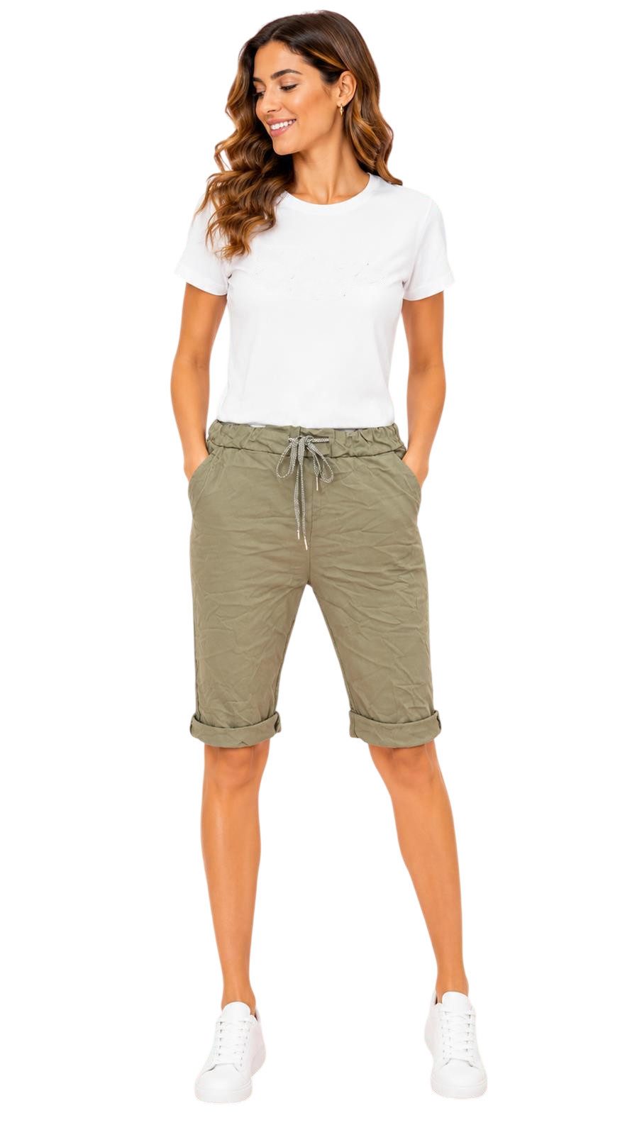 Sa-Lucca Bermudas flexible Damen-Bermuda im Baggy-Capri-Style