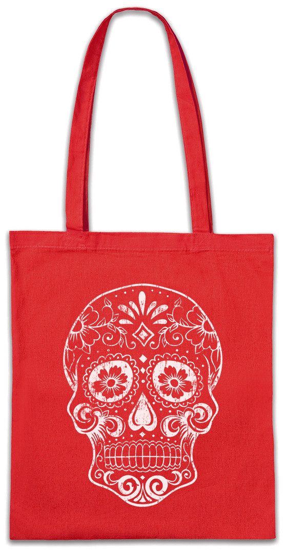 Beuteltasche Mexican Skull V Stofftasche Schädel Totenschädel Sugar Totenkopf