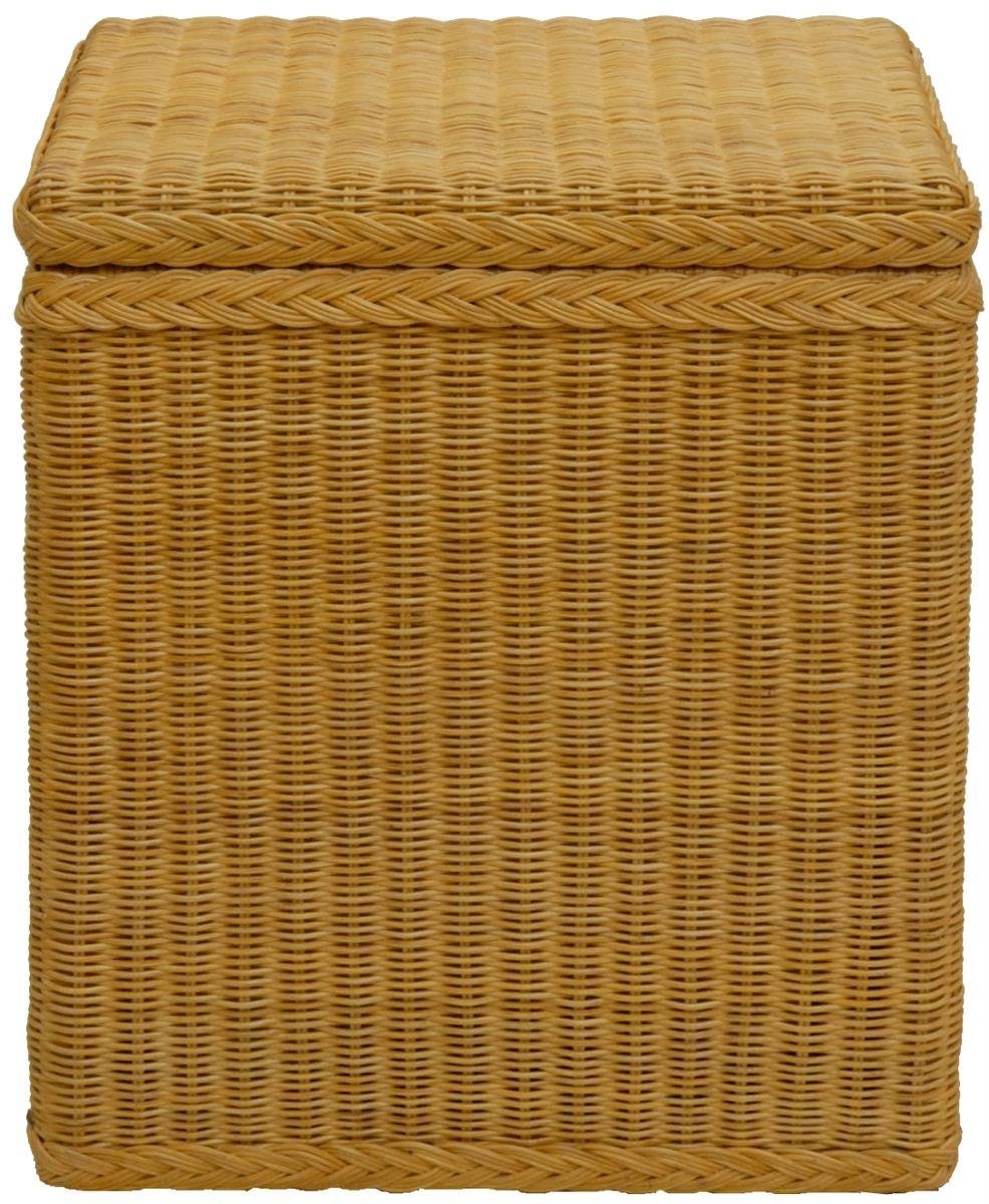 Krines Home Wäschekorb mit Honig Deckel zur Rattan Wäschetruhe mit Aufbewahrung Korb Wäschesammler, Inlett Wäschebox Wäschekorb