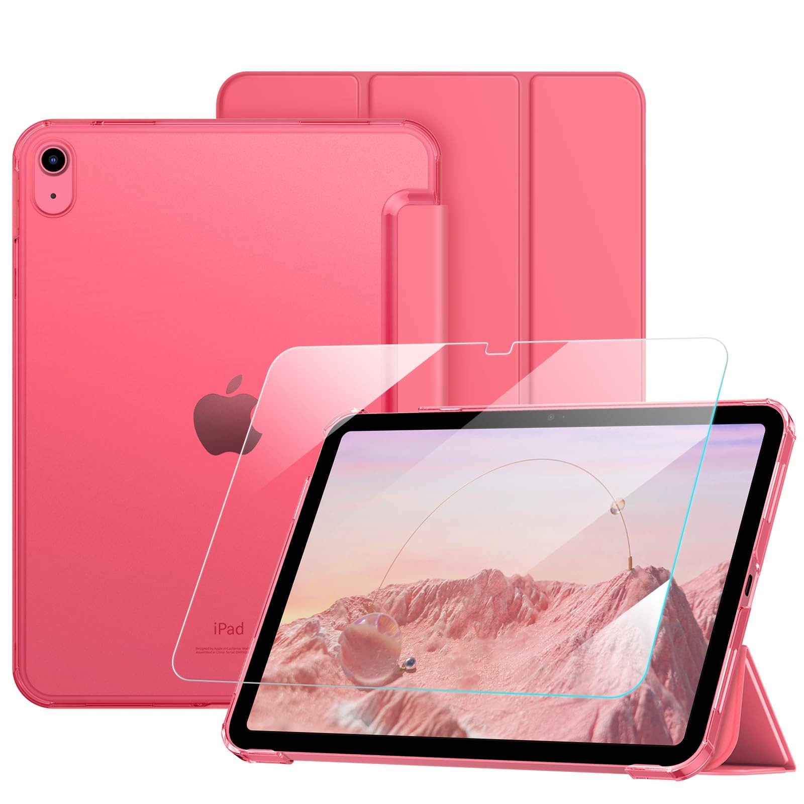 Fintie Tablet-Hülle mit Schutzfolie für iPad A16 11.Gen 11'' 2025, iPad 10.Gen 10,9'' 2022 11 Zoll/10.9 Zoll, Ultradünne Stand-Schutzhülle mit Hart-PC Transparenter Rückseite