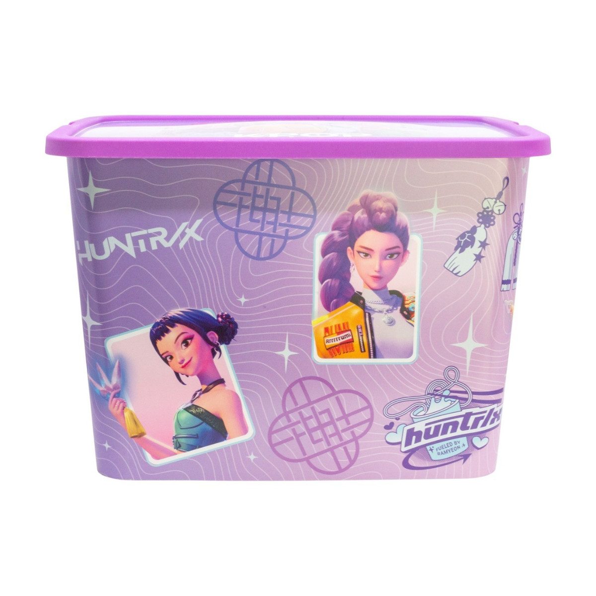 K-Pop Demon Hunters Aufbewahrungsbox HUNTRIX 23 L Klickbox Ordnungsbox Violet für Kinderzimmer und Zuhause (Set) – Bild 2 von 5