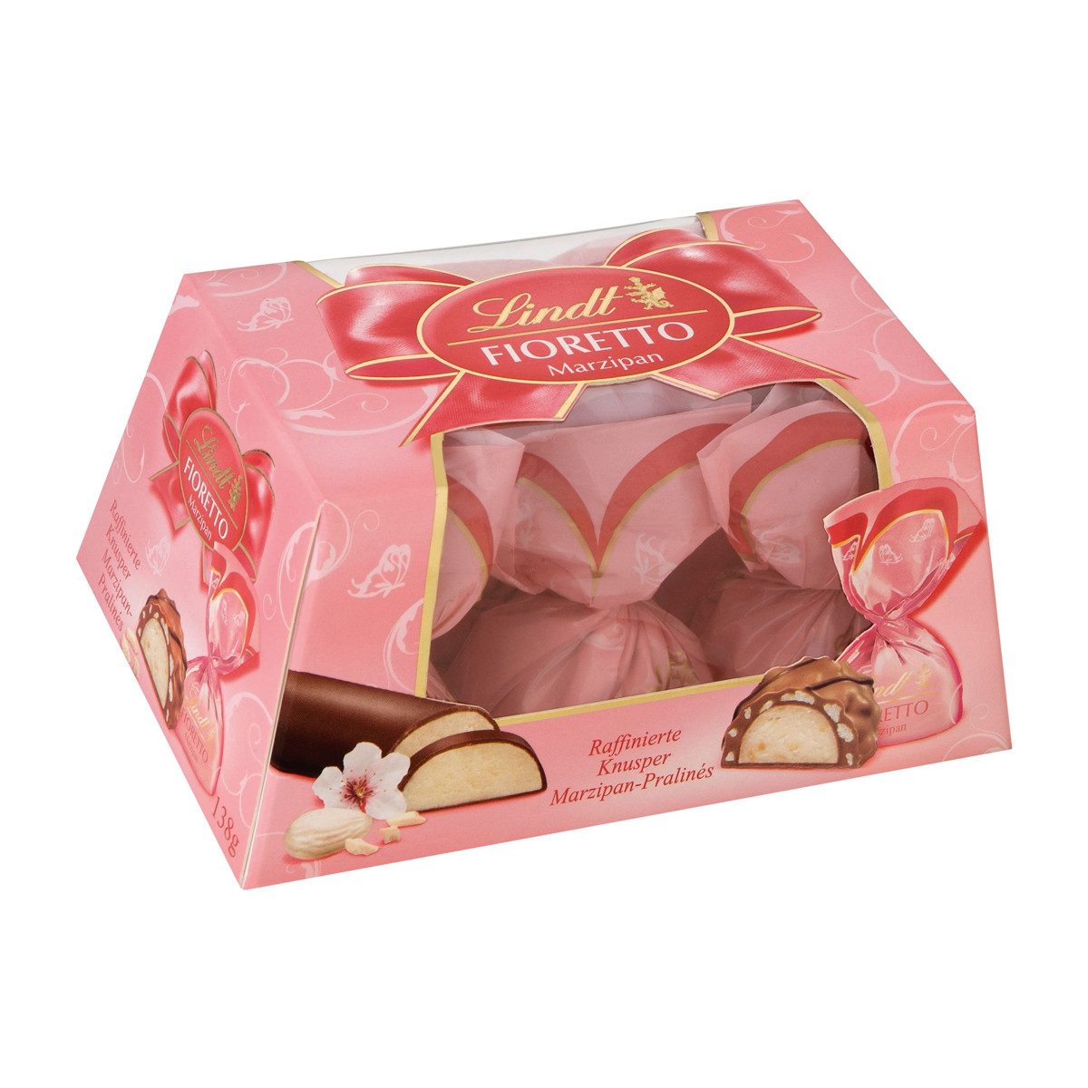 LINDT Schokolade, Lindt Fioretto Präsent Schoko Pralinen mit leckerem Marzipan 138g