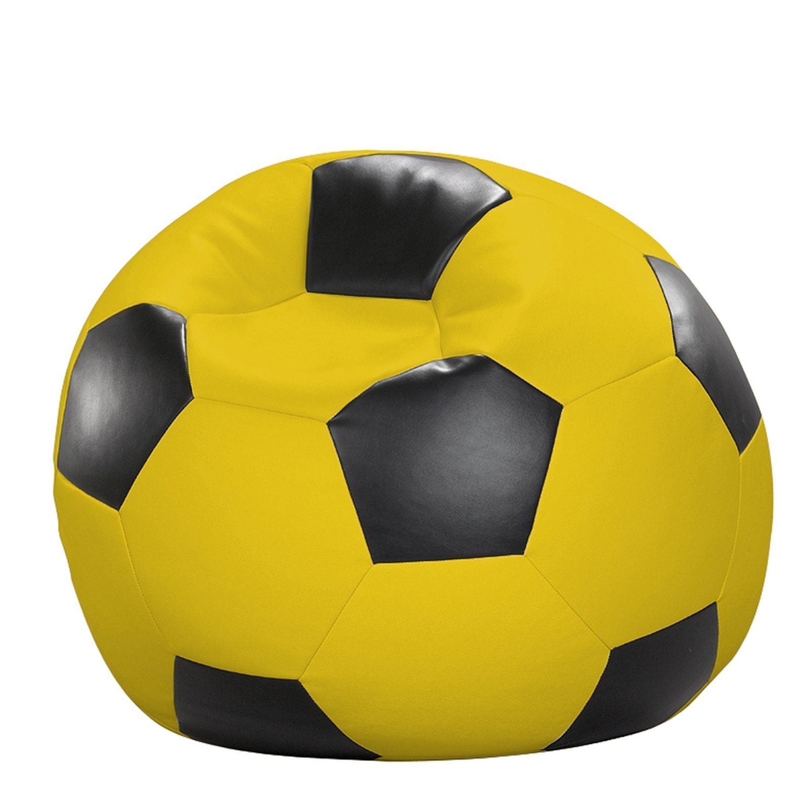 Licardo Sitzsack Fußball-Sitzball Kunstleder Ø 90 cm (1 St) schwarz/gelb