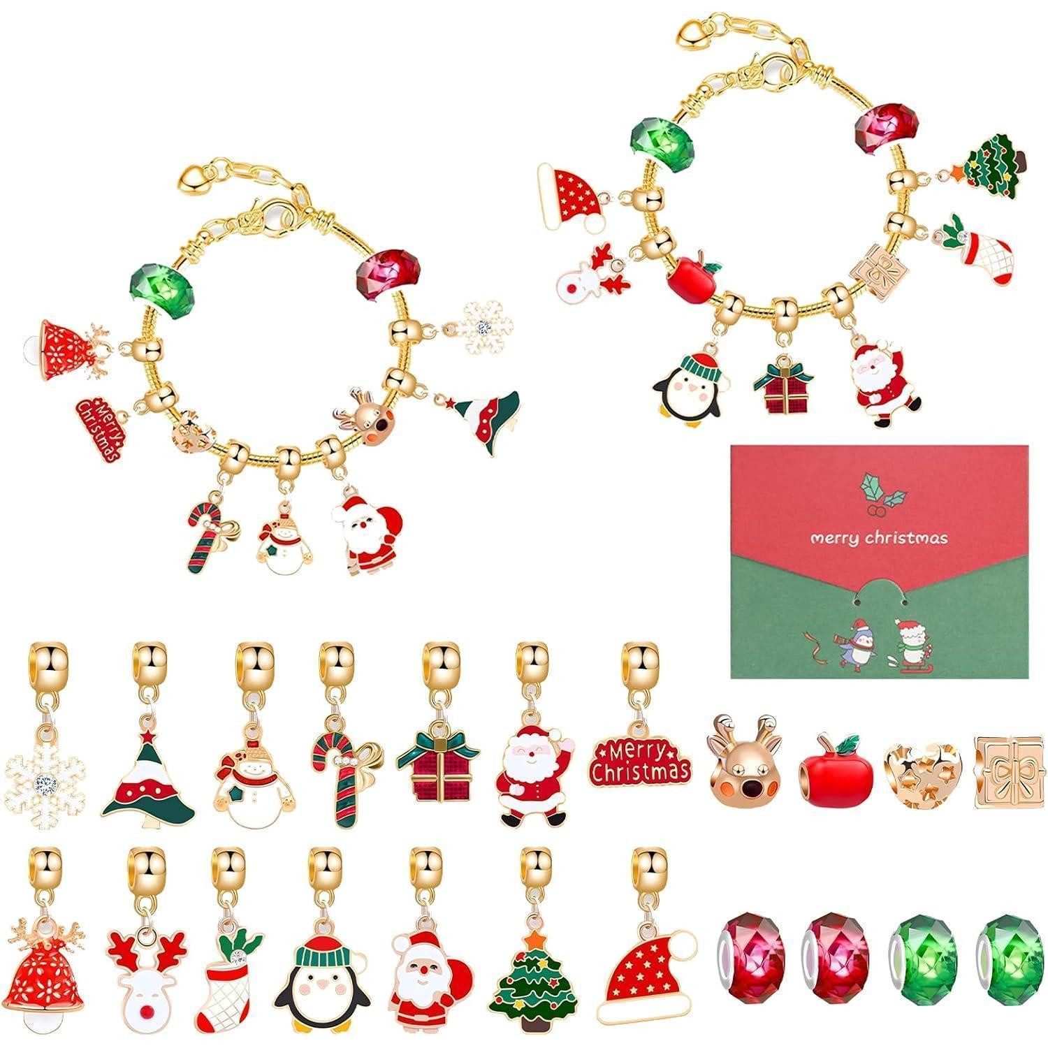 LuxusKollektion Адвент-календарь украшений Календари Mädchen 2024 Goldfarben Schmuck Armbänder Charms