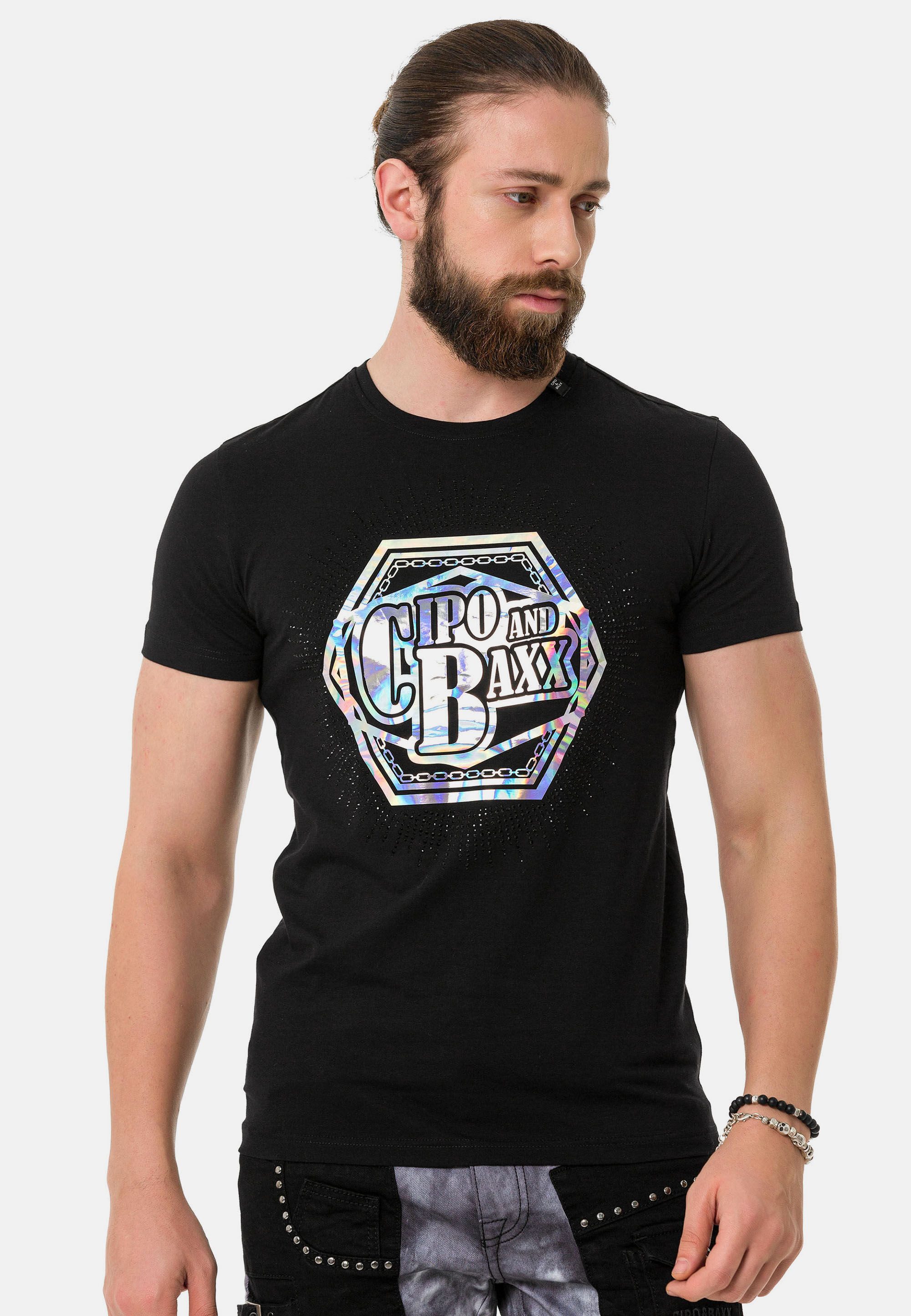 Cipo & Baxx T-Shirt T-Shirt gerade geschnitten