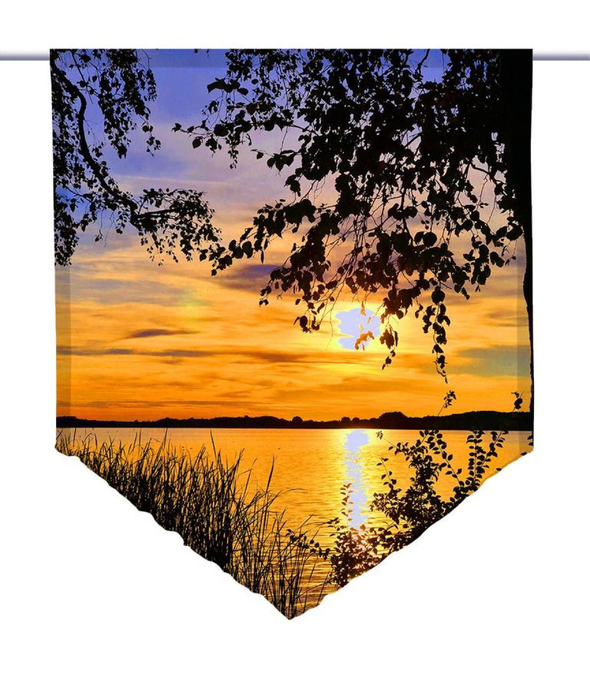 gardinen-for-life Scheibengardine Scheibenhänger Abendstimmung am See günstig online kaufen