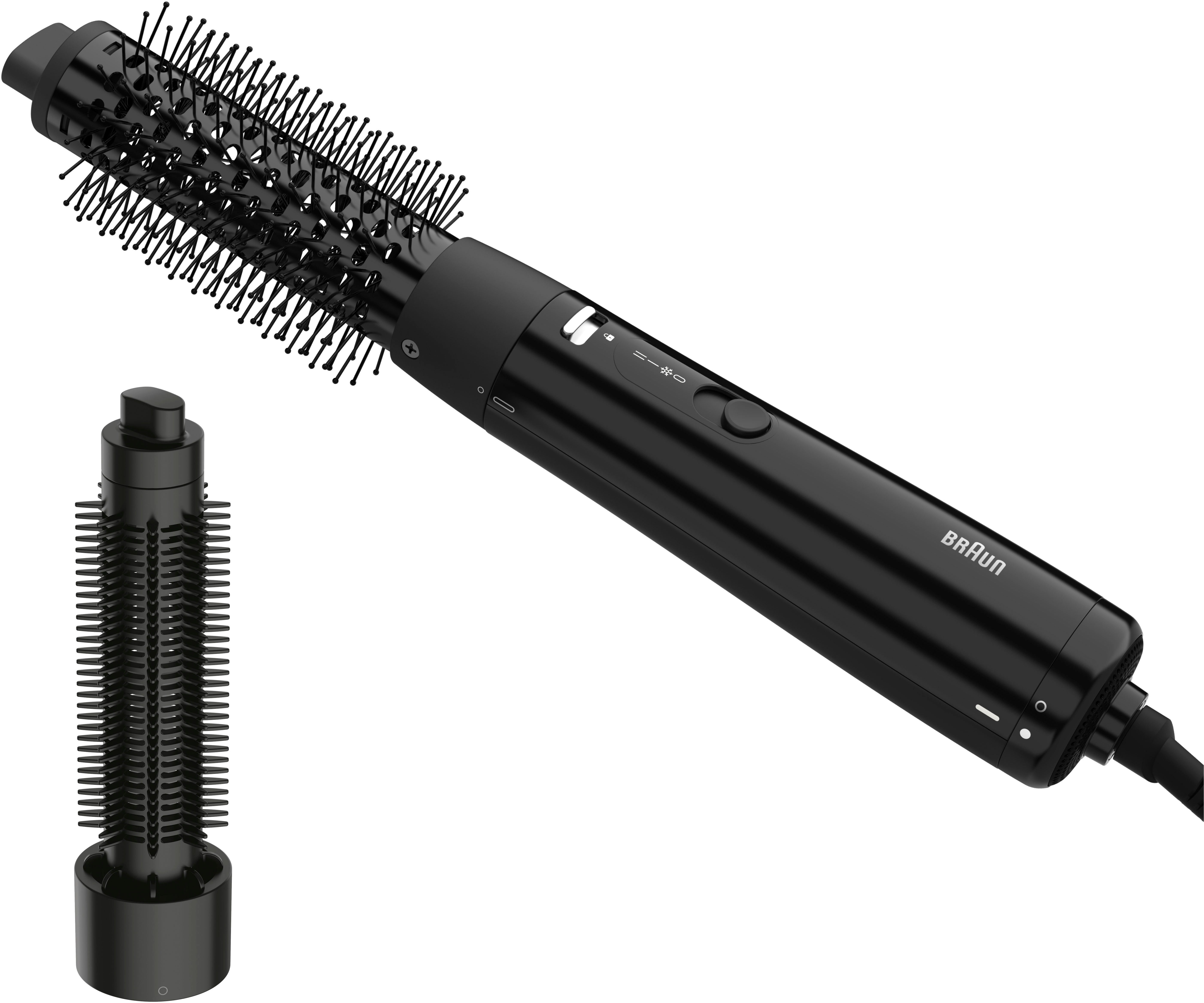 Braun Warmluftbürste AS1.5, für kurzes Haar und Volumen, BRAS150E, 300W, 3 Stylingstufen, Rundbürstenföhn mit 2 Aufsätzen, sehr kompakt