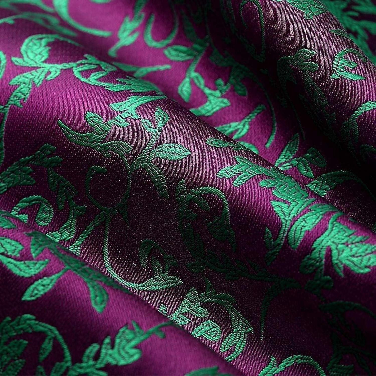 LuxusKollektion Krawatte Krawattenschal Herren Paisley Floral Ascot Grün Lila Einheitsgröße