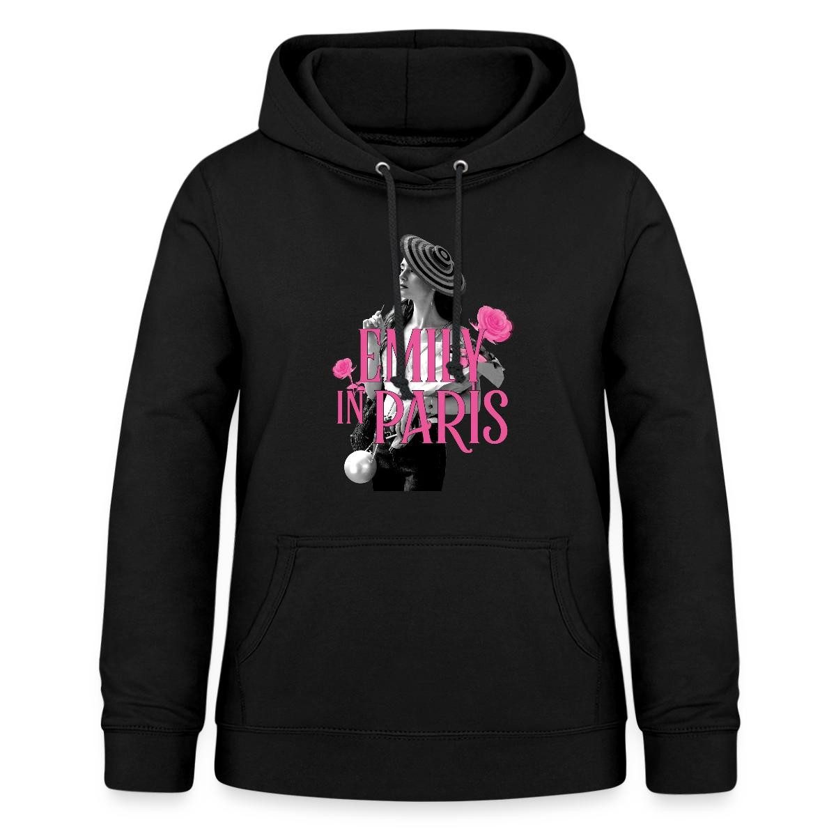 Spreadshirt Hoodie Emily In Paris Emily Logo Mit Rosen Damen Hoodie (1-tlg)