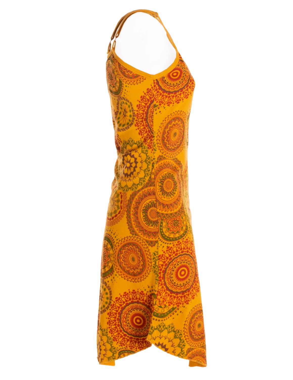 Vishes Minikleid Damen Sommer-Kleider Jersey-Kleid Mini-Kleid Spagettiträger-Kleid Goa, Guru, Hippie Style