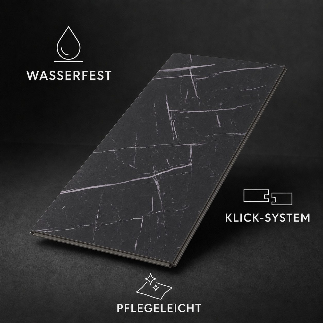 Berti Graf Designboden SPC Klick-Vinylboden 4 mm, 60 x 30 cm, wasserfest, antistatisch, pflegeleicht, kleberfrei, für Badezimmer – Bild 4 von 5