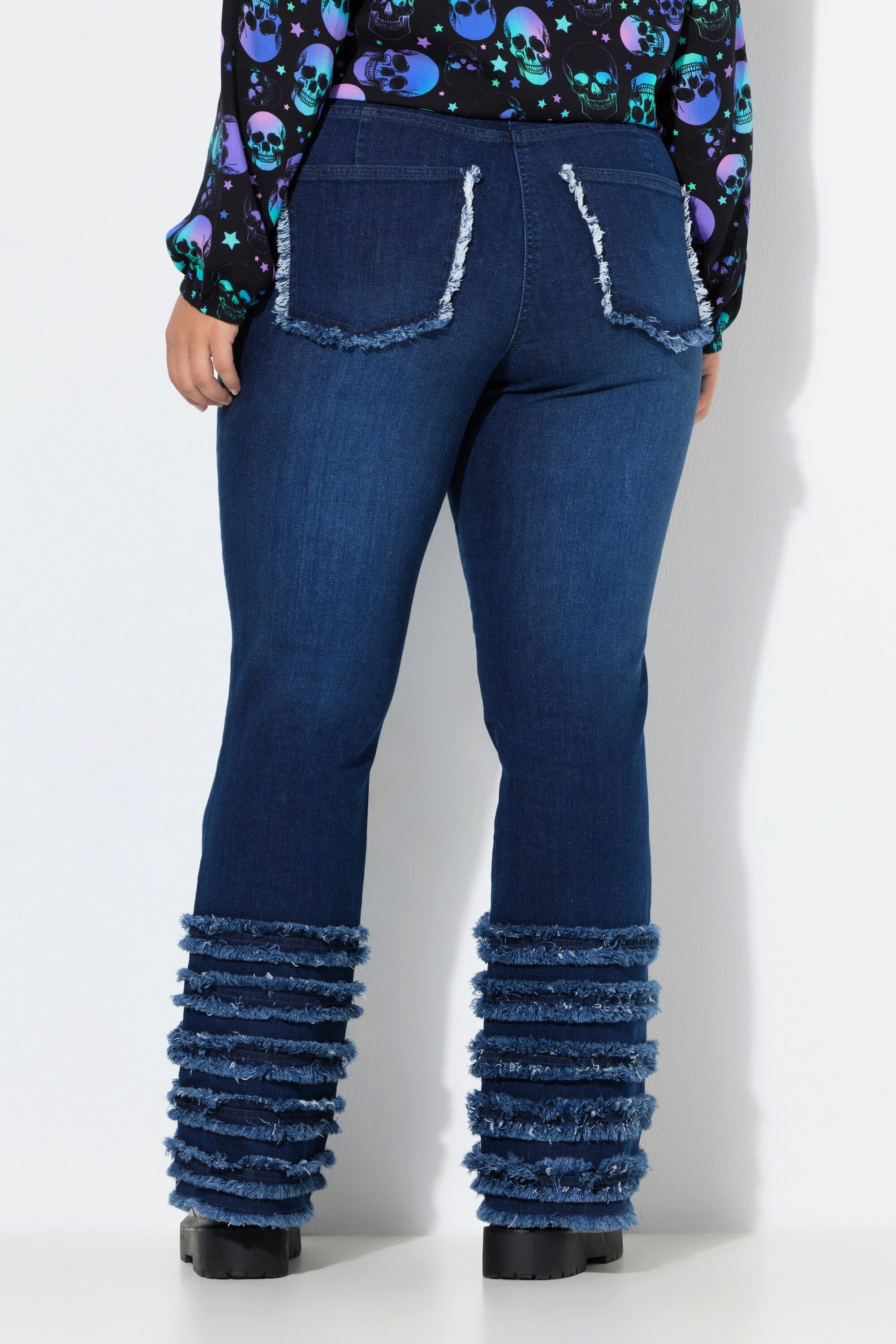 Angel of Style Regular-fit-Jeans Bootcut-Jeans Lea Fransenkanten-Saum 5-Pocket – Bild 3 von 3