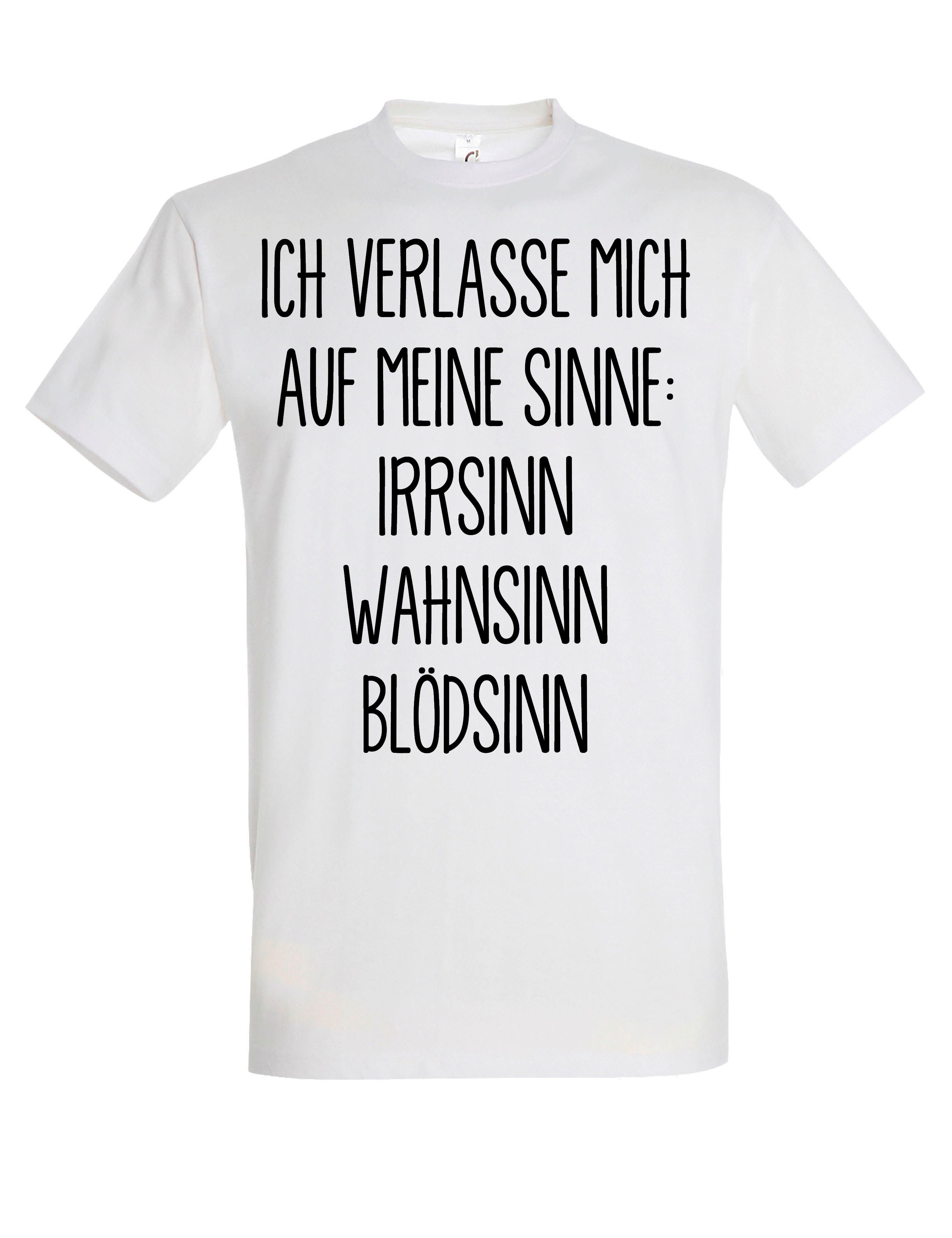 Youth Designz Print-Shirt Herren T-Shirt "Ich verlasse mich auf meine Sinne" Lustig Aufdruck mit witzigen Print für Herren Statement Geschenk