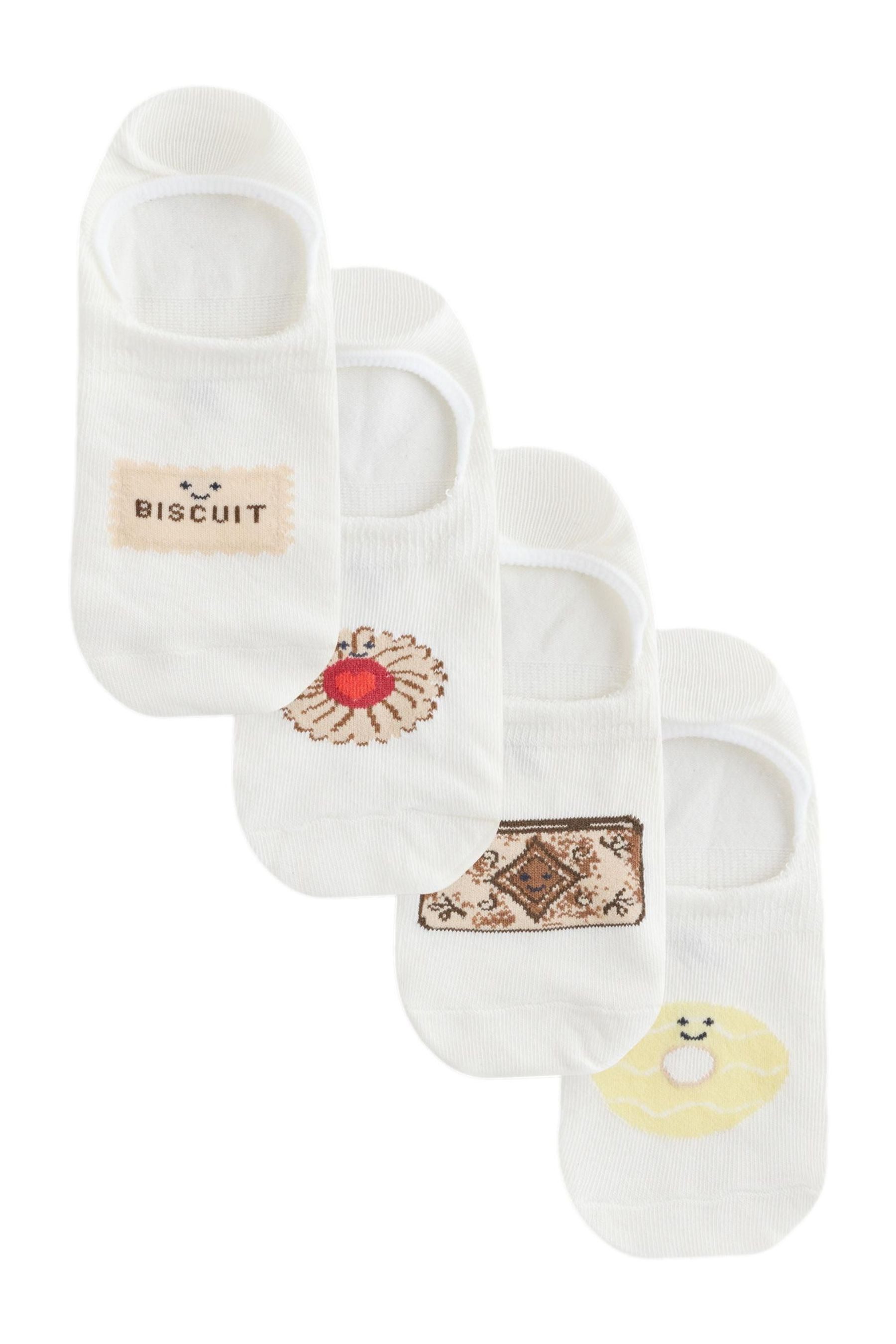 Next Basicsocken 4er-Pack Füßlinge mit Biscuitmotiv (1-Paar)