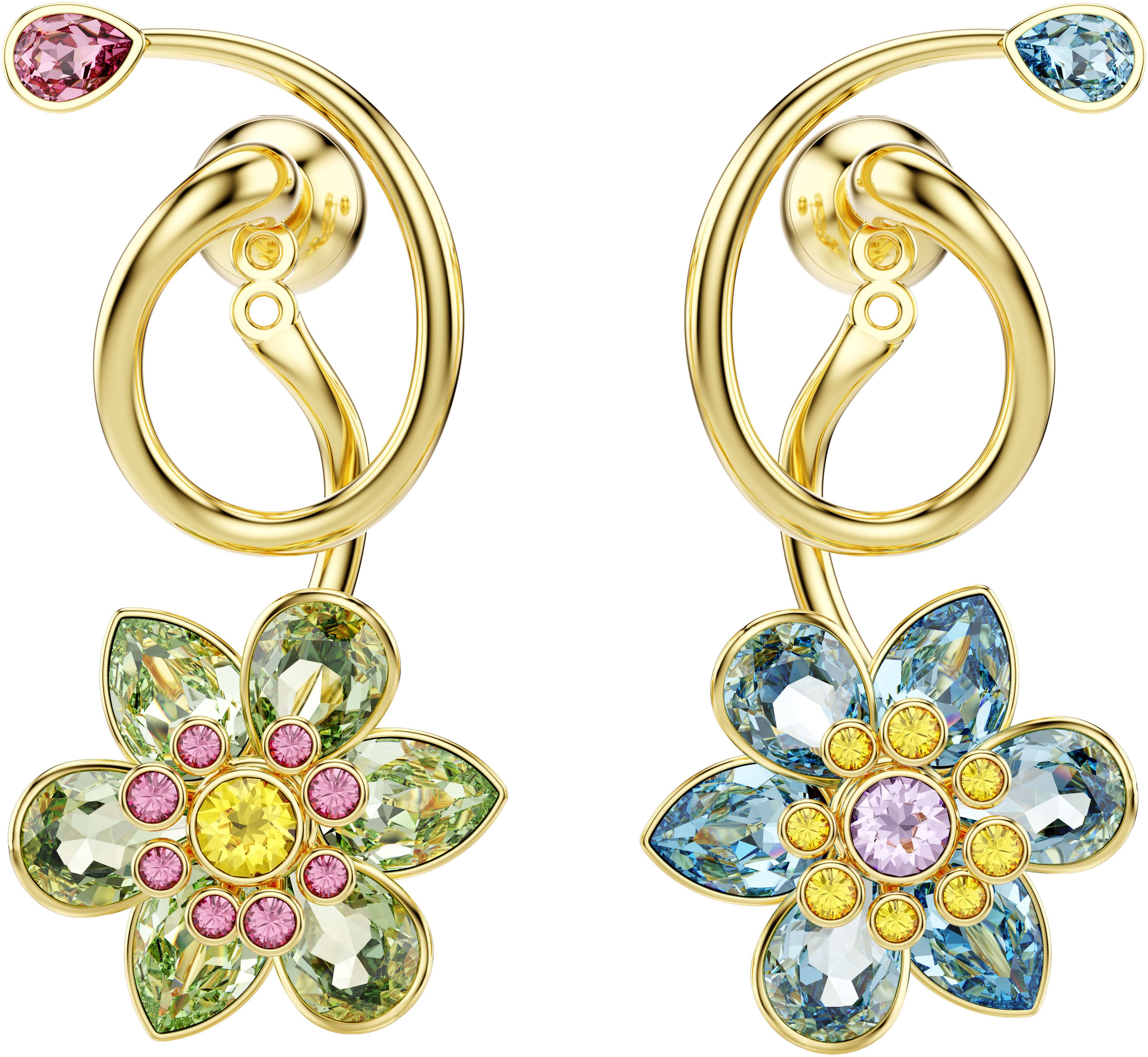 Swarovski Paar Ohrstecker Schmuck Geschenk Idyllia Drop-Ohrhänger Blume, mit Swarovski® Kristall