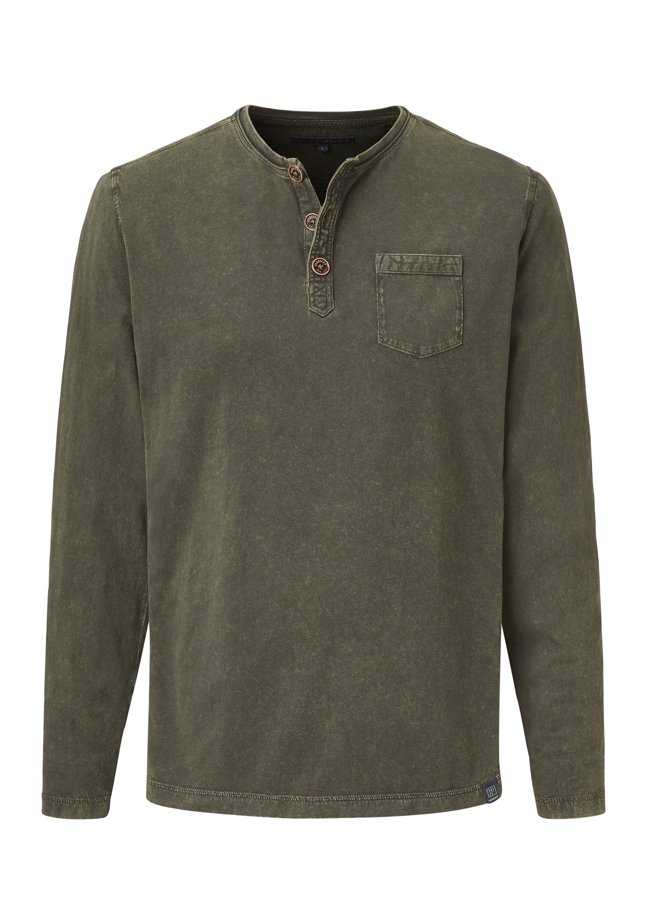 Paddock's Langarmshirt (1-tlg) Henley Langarmshirt mit günstig online kaufen