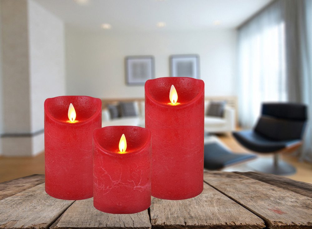 Coen Bakker Deco BV LED-Kerze LED Echtwachskerze Kerze 10 / 12,5 / 15 cm Timer Ø 7,5cm Wachskerze (1-tlg), große Farb- und Größenauswahl, Echtwachskerzen mit Timerfunktion