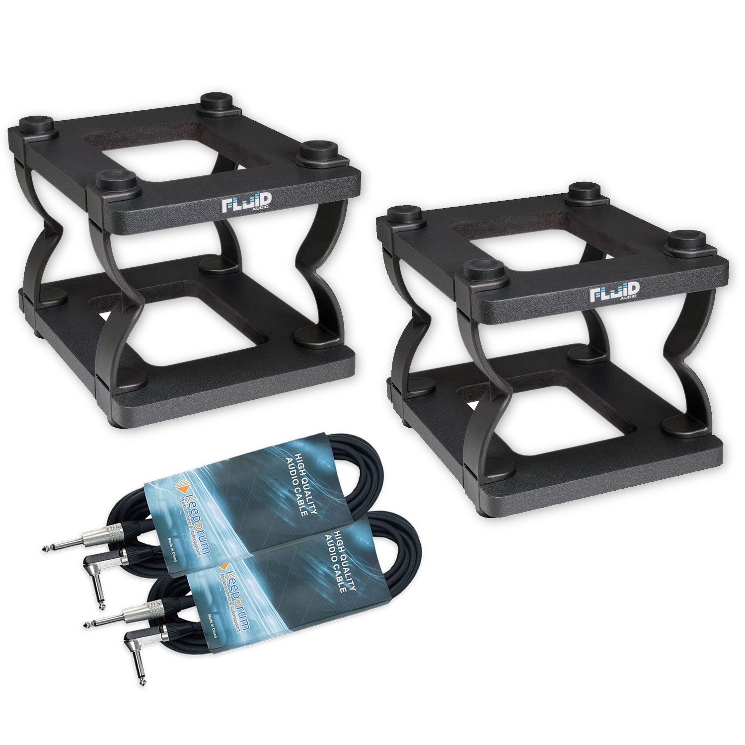 Fluid Audio Fluid Audio Boxenstative DS5 1 Paar mit zwei Kabel Tischstativ (Vorteils-Set mit 2 Kabel)