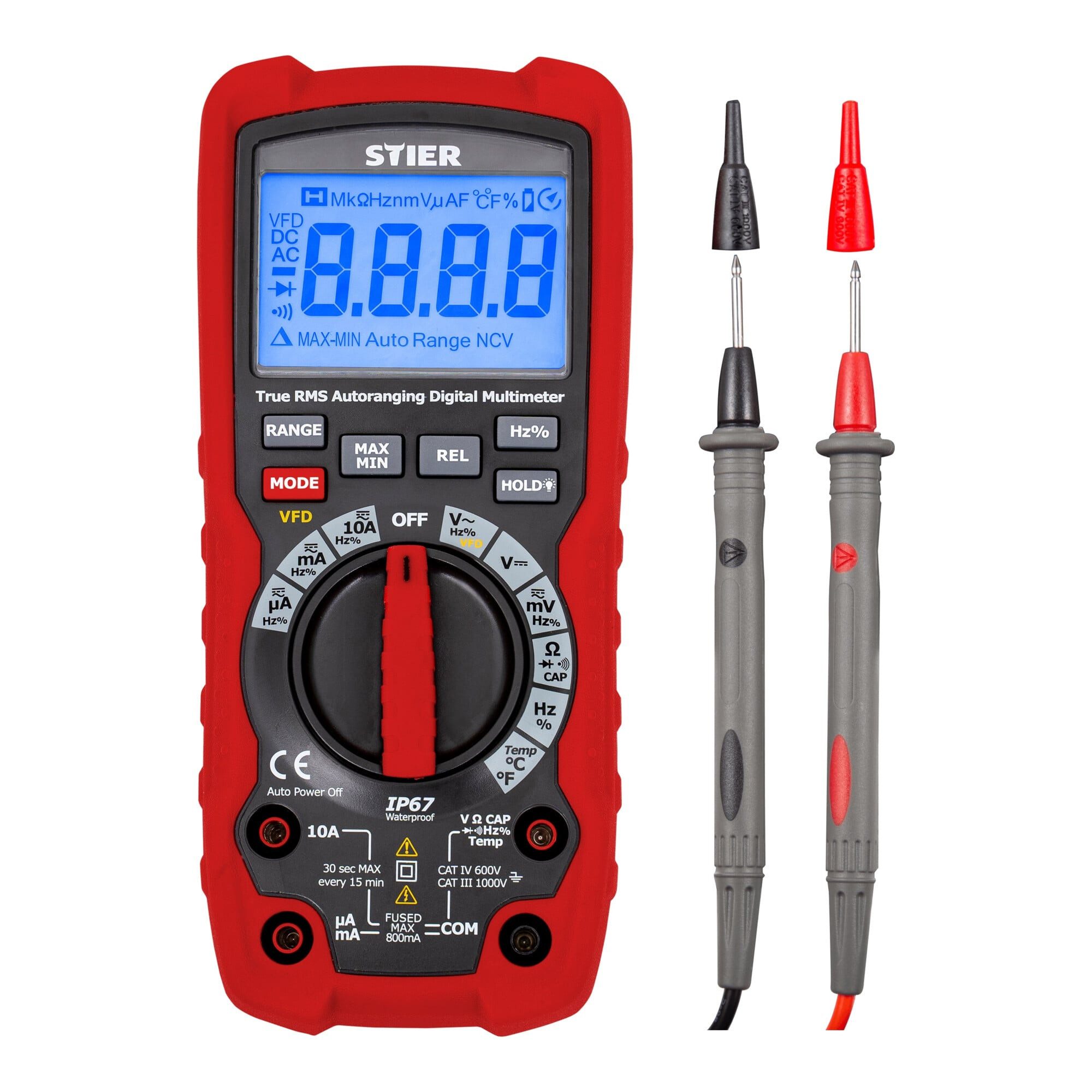 Stier Multimeter STIER Profi Digital Multimeter 0,01mV - 1000V AC/DC wasserdicht CAT II