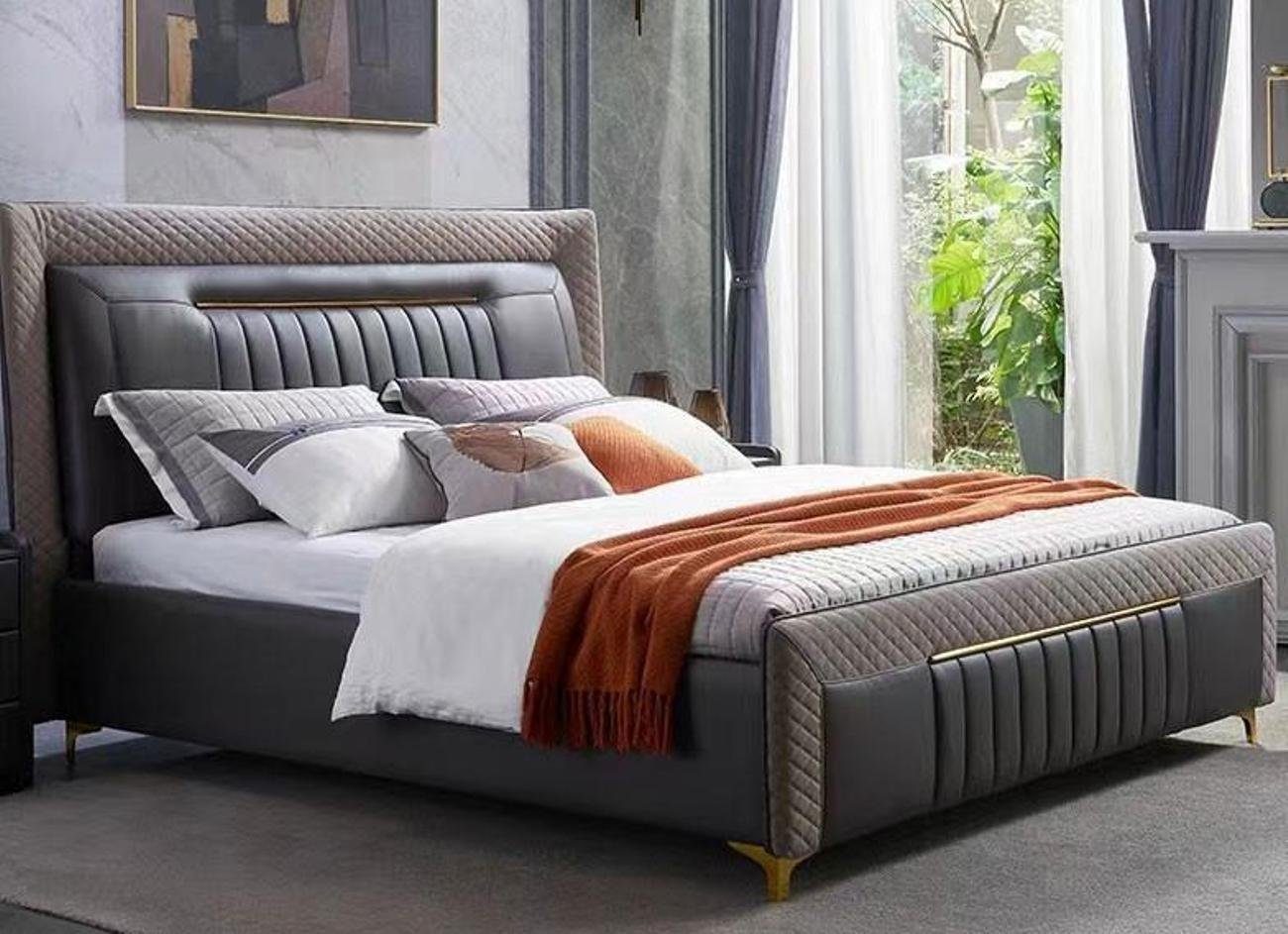 Bett Leder in Europa Bett nur Betten Made Bett), Doppelbett 1x Luxus Modernes JVmoebel Hotelbett (1-tlg., modernes Bett