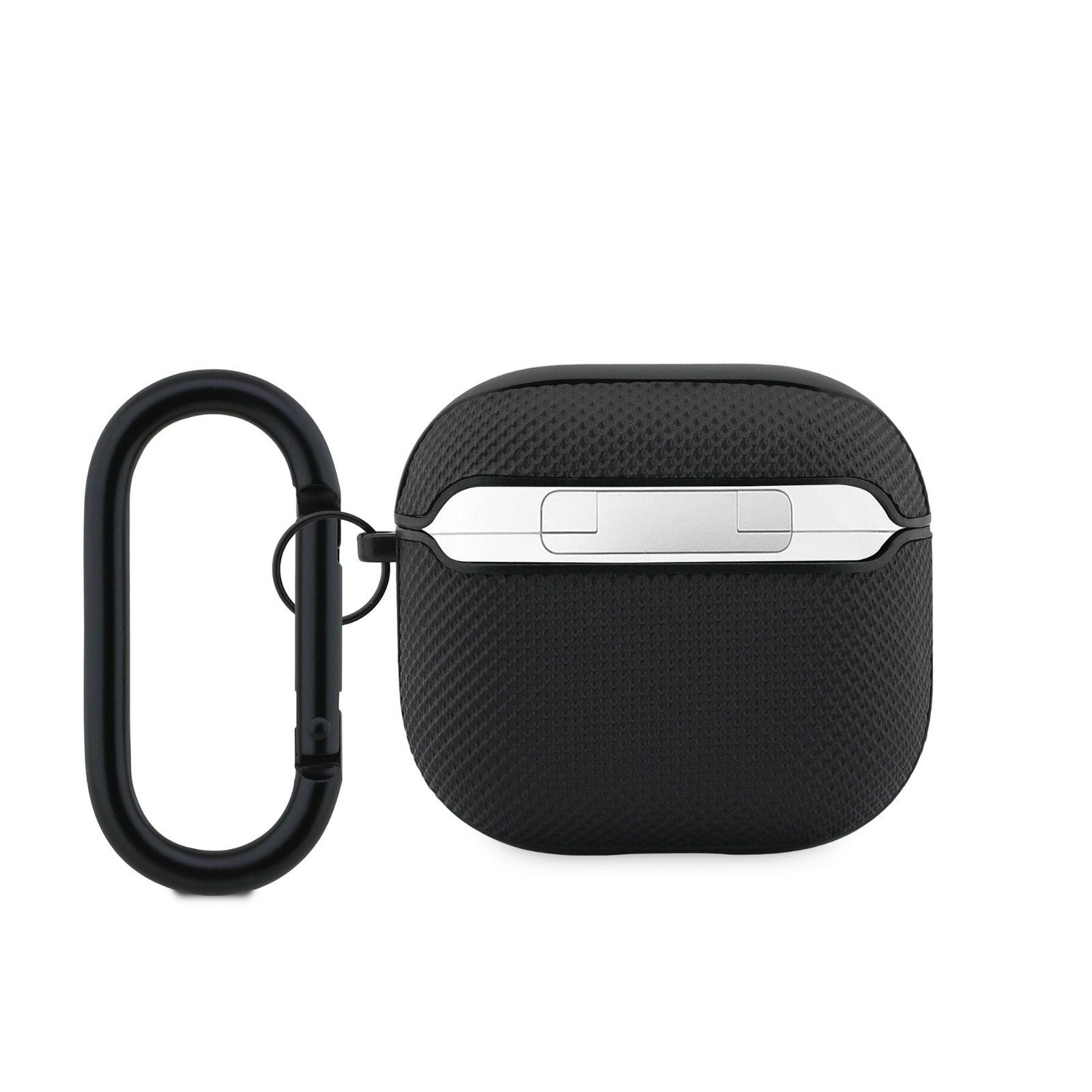 Lacoste Kopfhörer-Schutzhülle Case AirPods 4 schwarz Logo Krokodil grün mit Karabiner