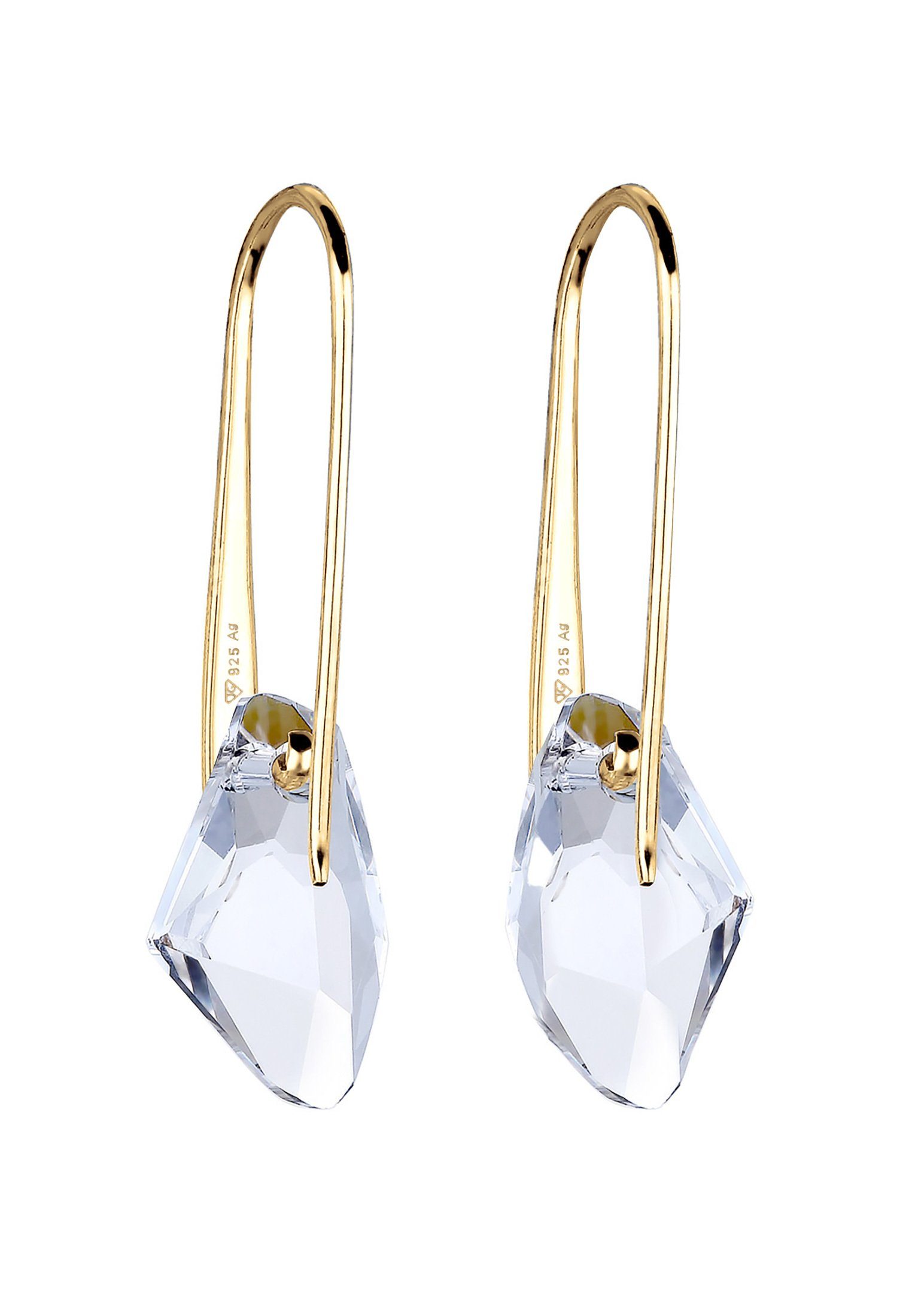 Elli Paar Ohrhänger mit Luxuriös Gold 925 Kristallen Silber