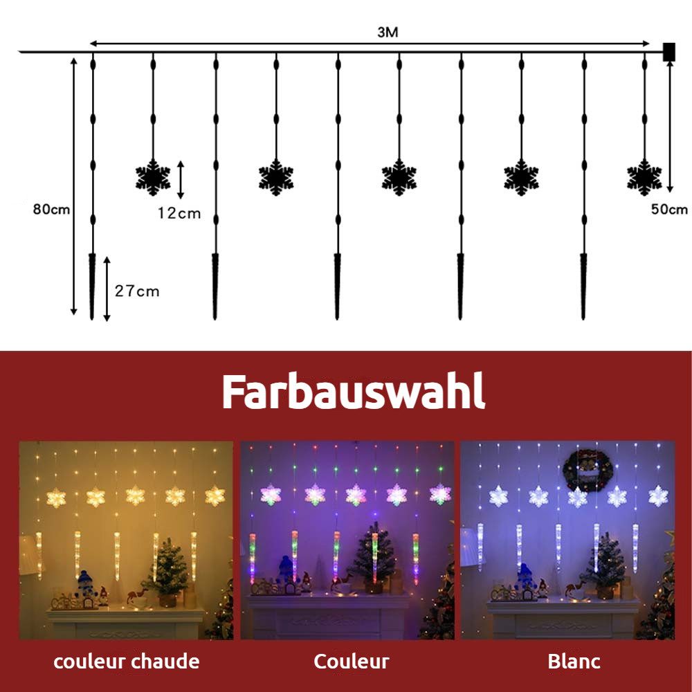PRIISF LED-Lichtervorhang LED Lichterkette Eisregen Fenster Eiszapfe Weihna günstig online kaufen