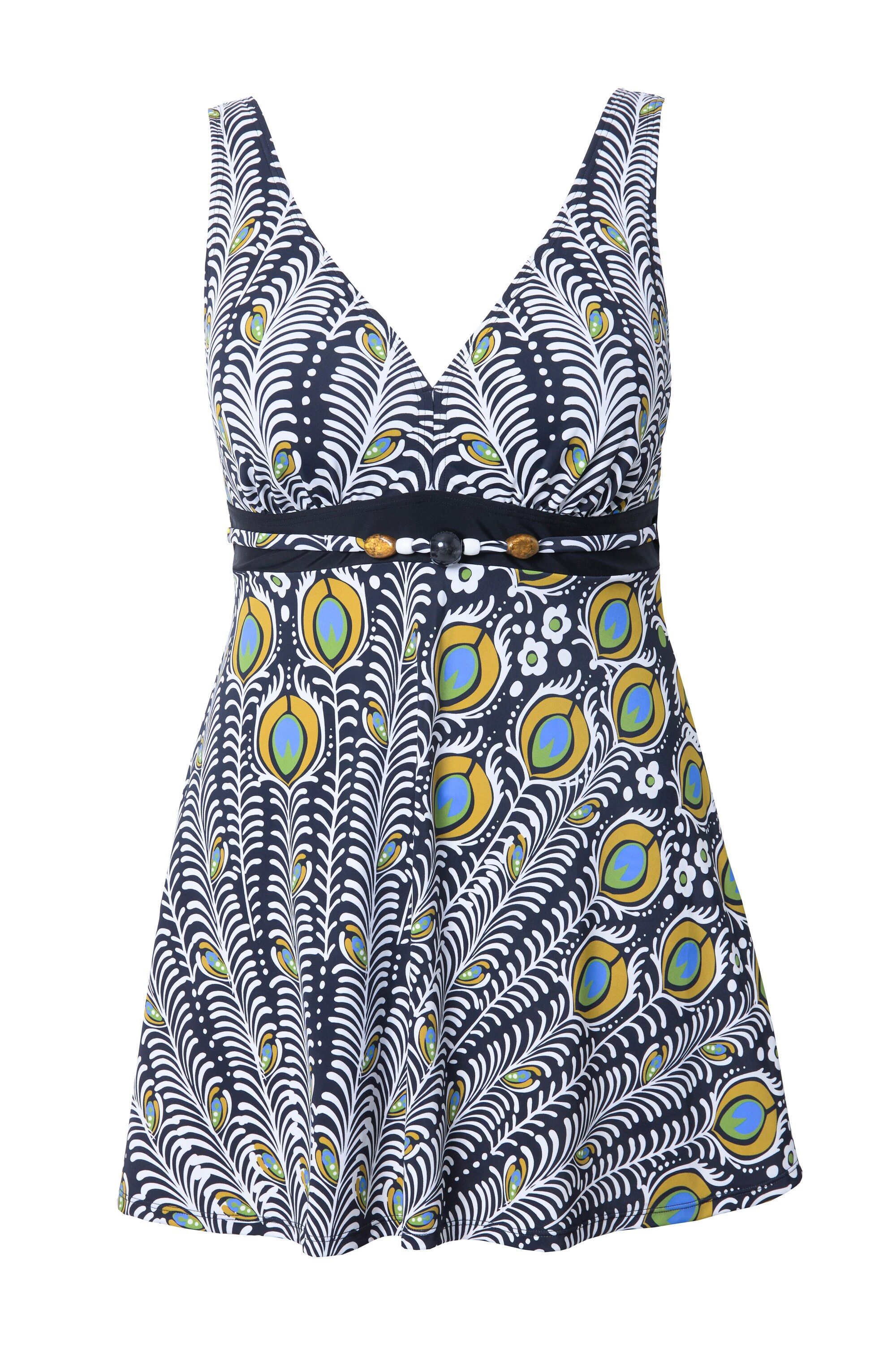 Ulla Popken Badekleid Badekleid Pfau Softcups Powermesh-Futter recycelt günstig online kaufen