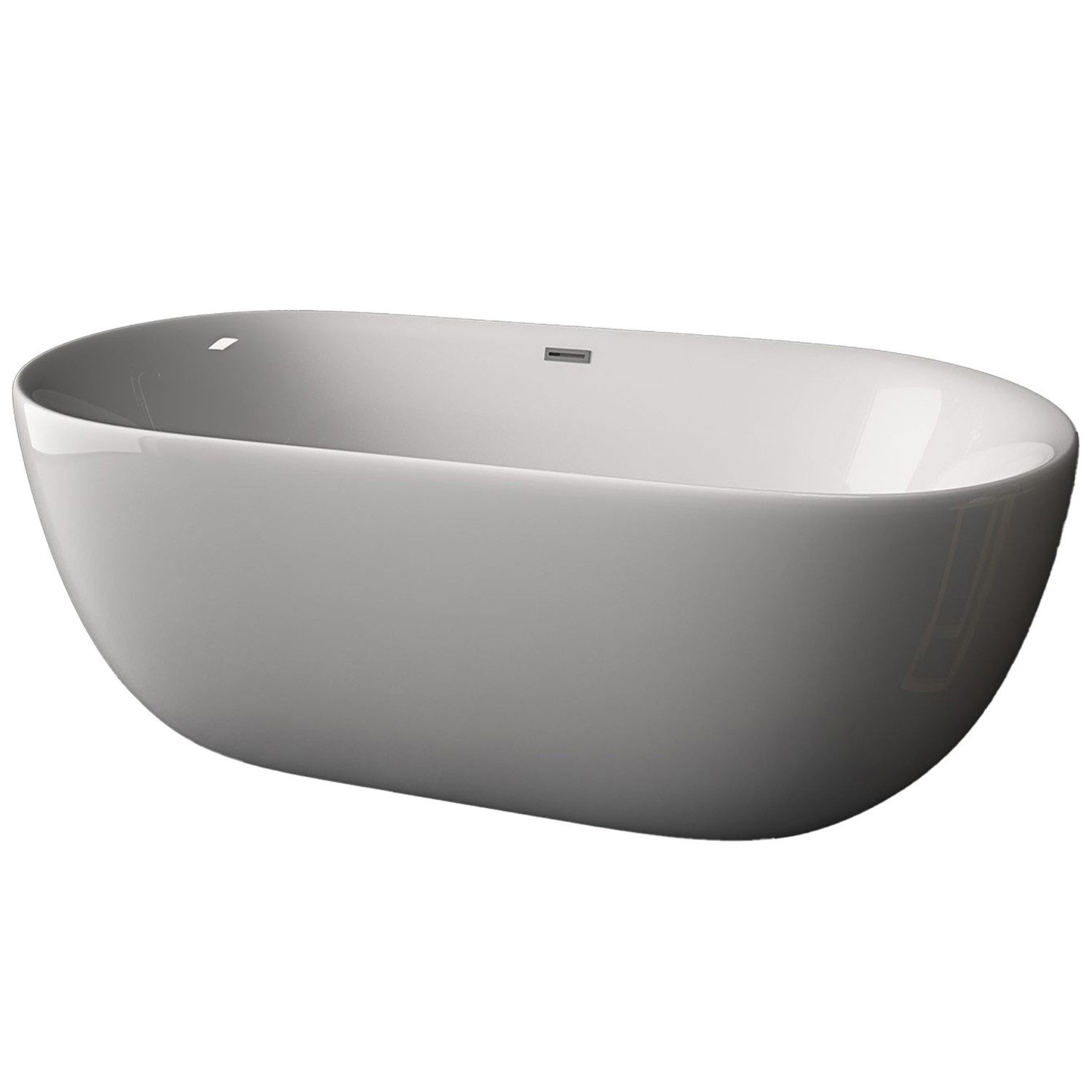 TroniTechnik Badewanne Freistehende Badewanne SIFNOS, 170 x 80 x 58cm (L x B x H), (vormontiert, aus hochwertigem Sanitäracryl, Wärmespeichernd, 1-tlg), glasfaserversärktes Acryl, Überlauf-Ablauf, Push-to-open Abfluss