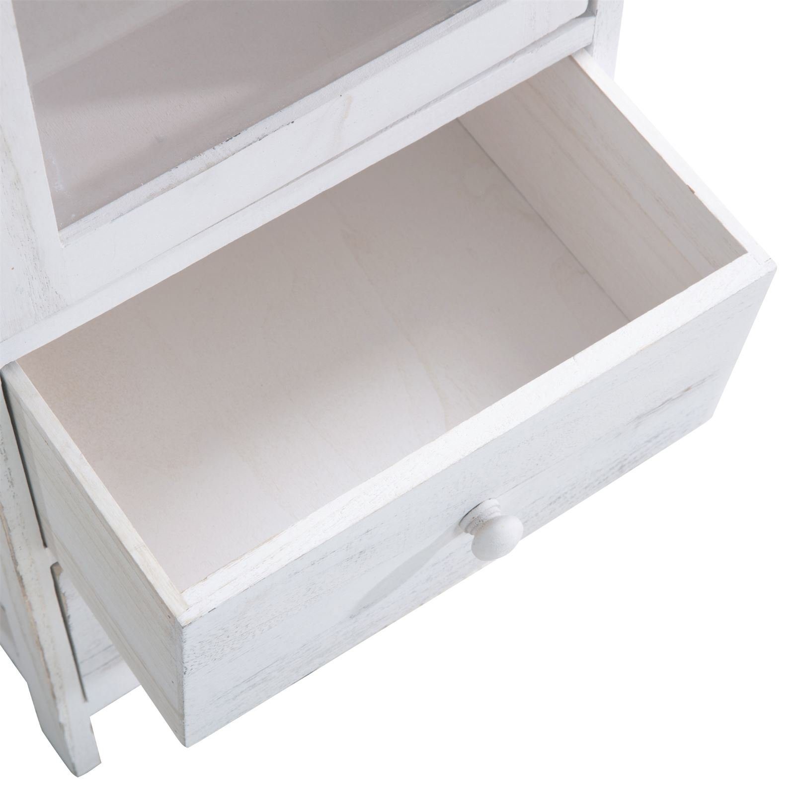 CARO-Möbel Vitrine ETANIA Vitrine Vitrinenschrank Standregal Kommode Schrank Anrichte Vintage Sh