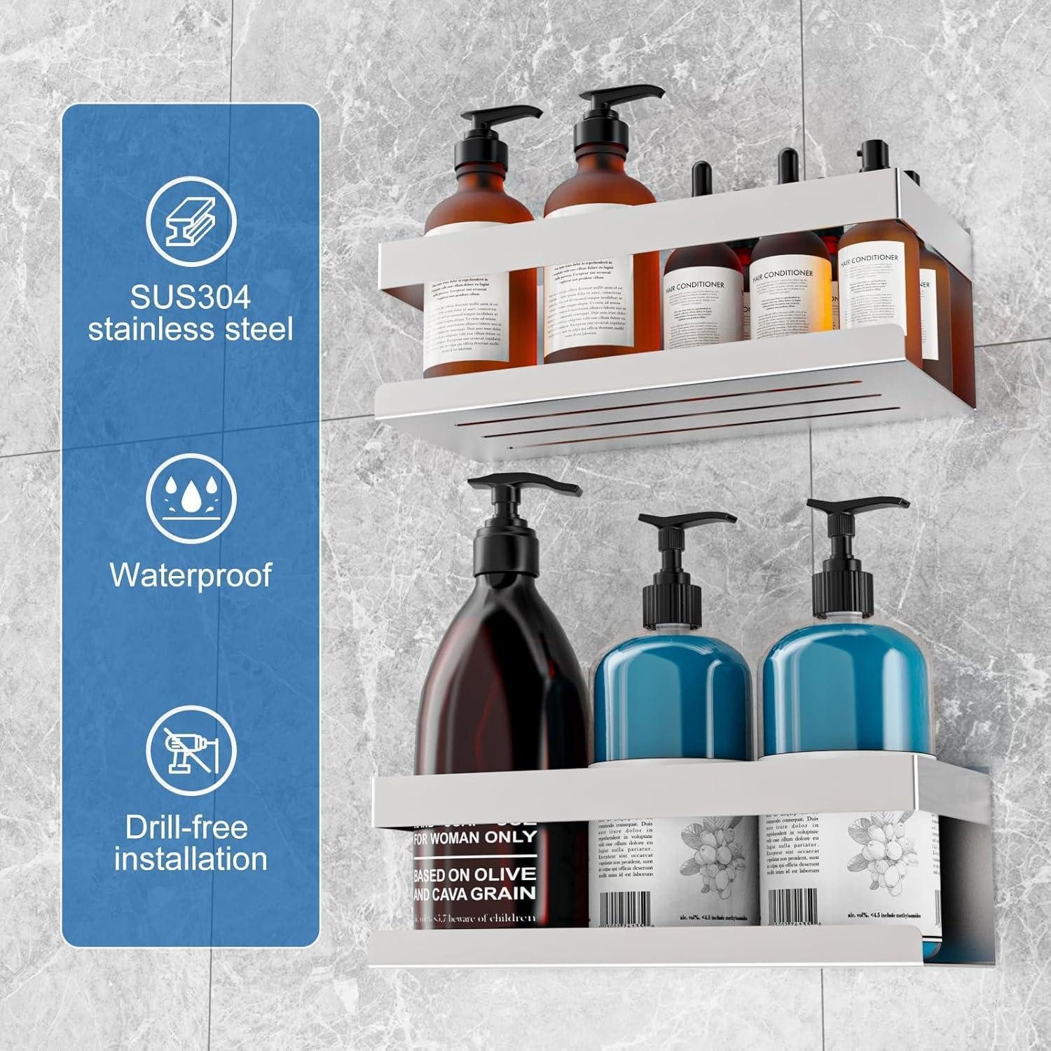 LuxusKollektion Badaccessoire-Set Duschablage Edelstahl SUS304 organizer 2 günstig online kaufen