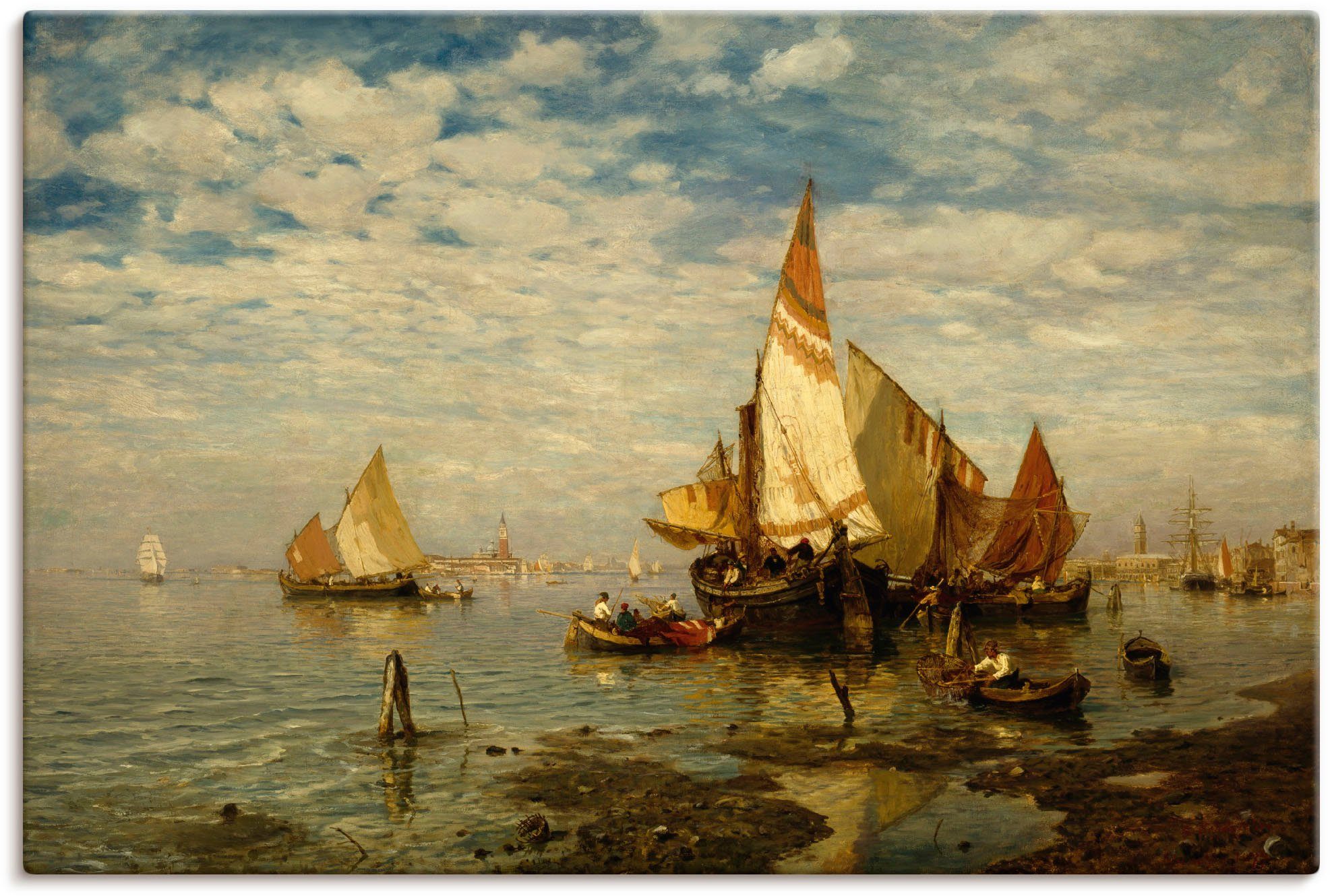 Artland Lagune Bilder oder Schiffen & Alubild, Größen St), versch. bei Booten Leinwandbild, von der in Venedig, (1 Poster Wandaufkleber Wandbild In als