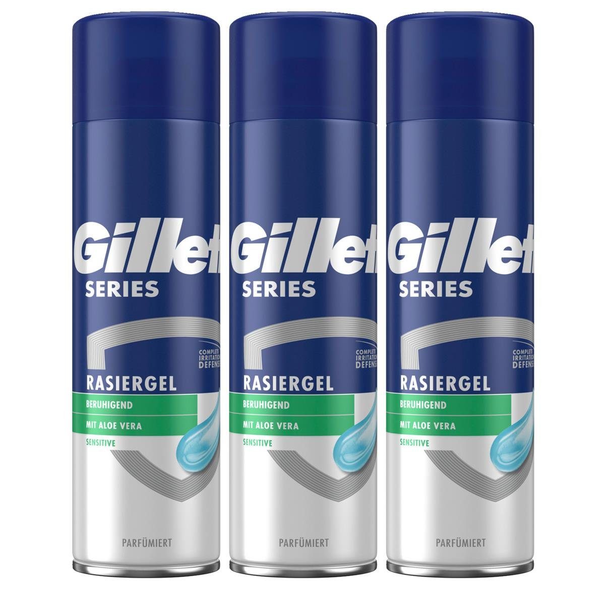 Gillette After-Shave Gillette Series Rasiergel Sensitiv für empfindliche  Haut 200ml (3er Pa