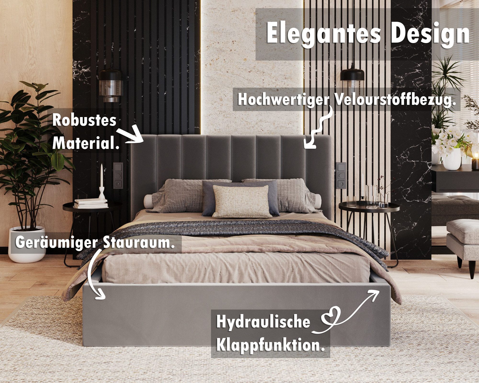 FDM Polsterbett Stauraumbett Bettgestell 90x200, 120x200, günstig online kaufen