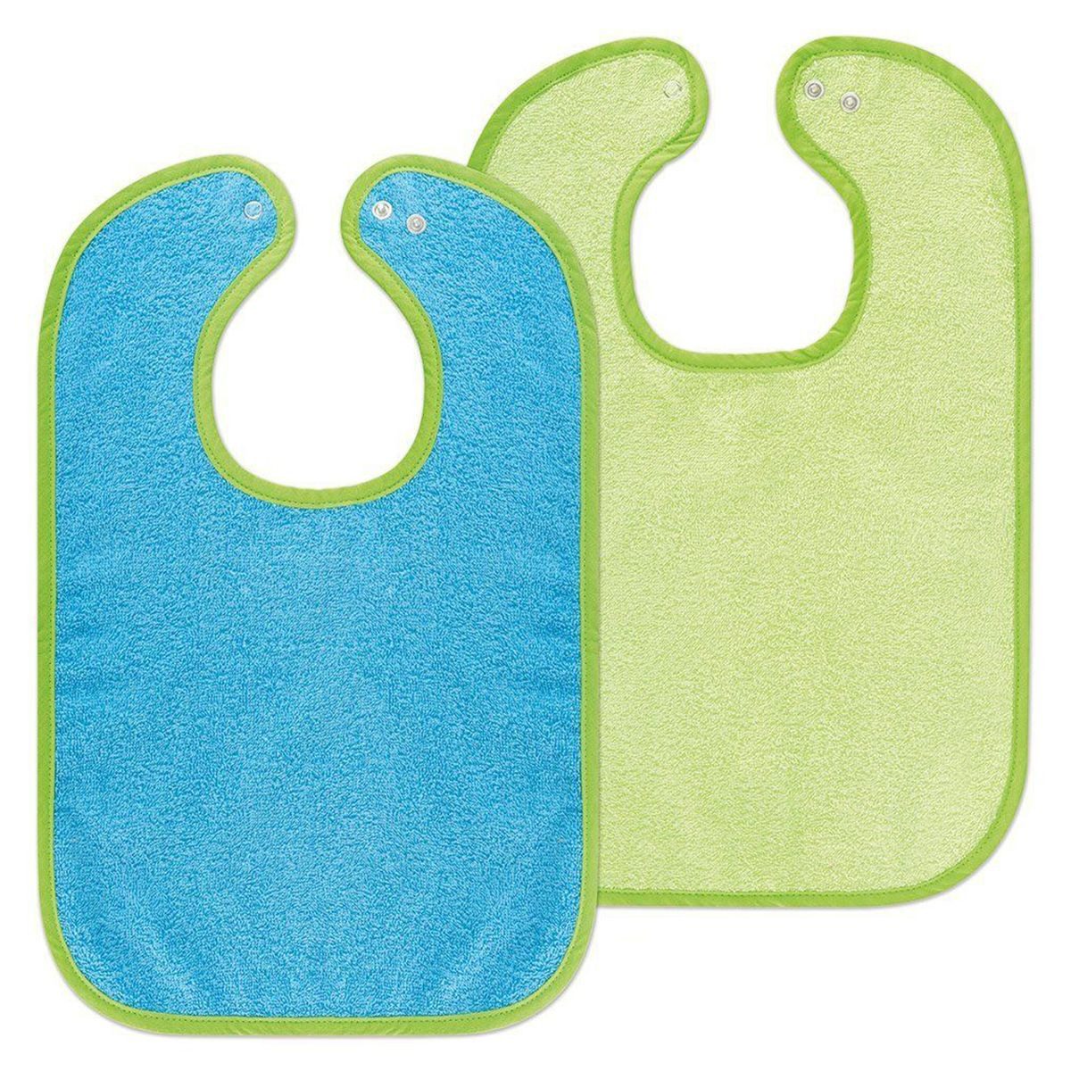 Wörner Lätzchen Ozean Limone, 2er Set Baby Lätzchen Kinderlätzchen mit Druckknopf 100% Baumwolle