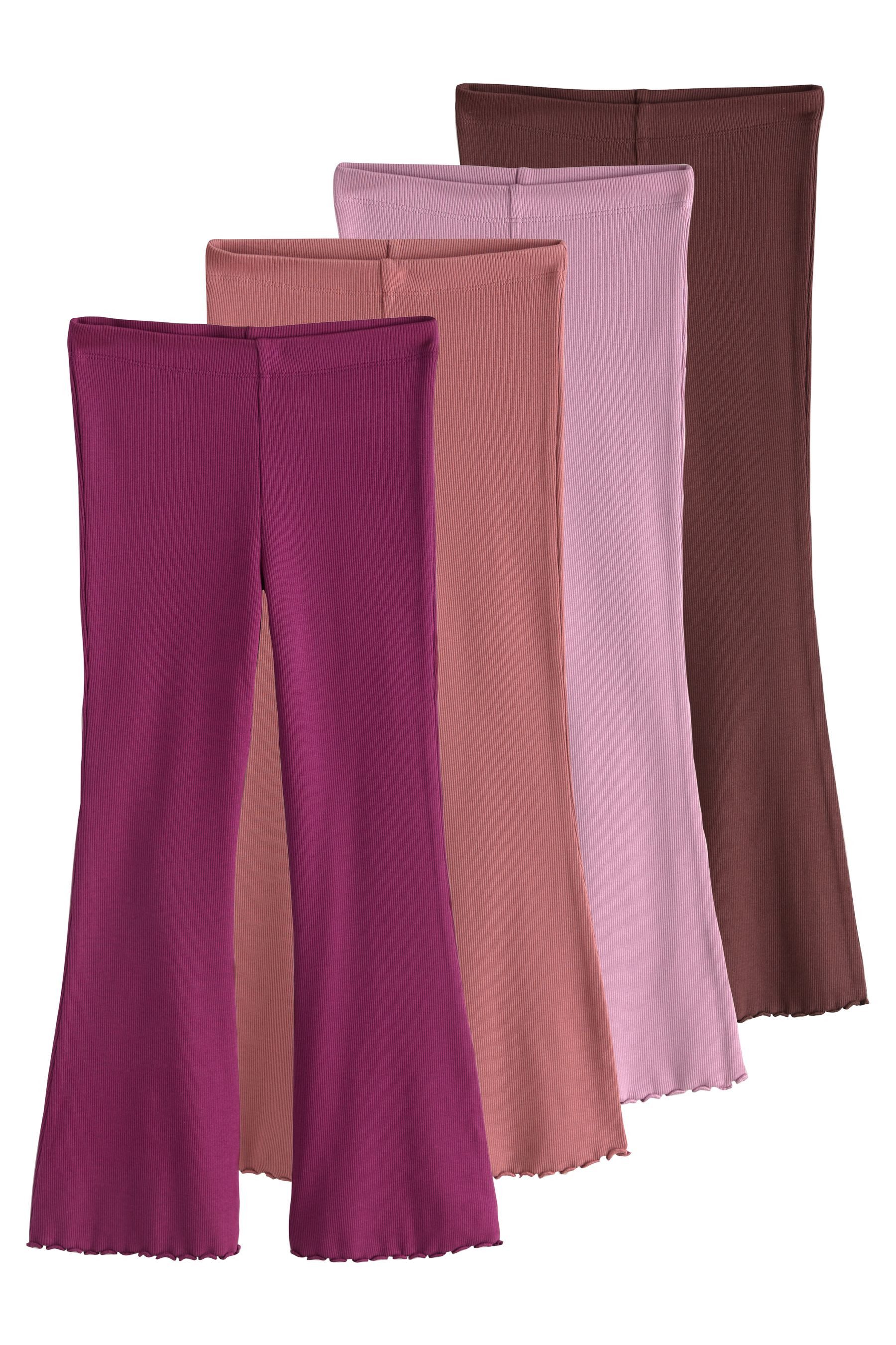 Next Leggings Gerippte Leggings mit ausgestelltem Bein, 4er-Pack (4-tlg)