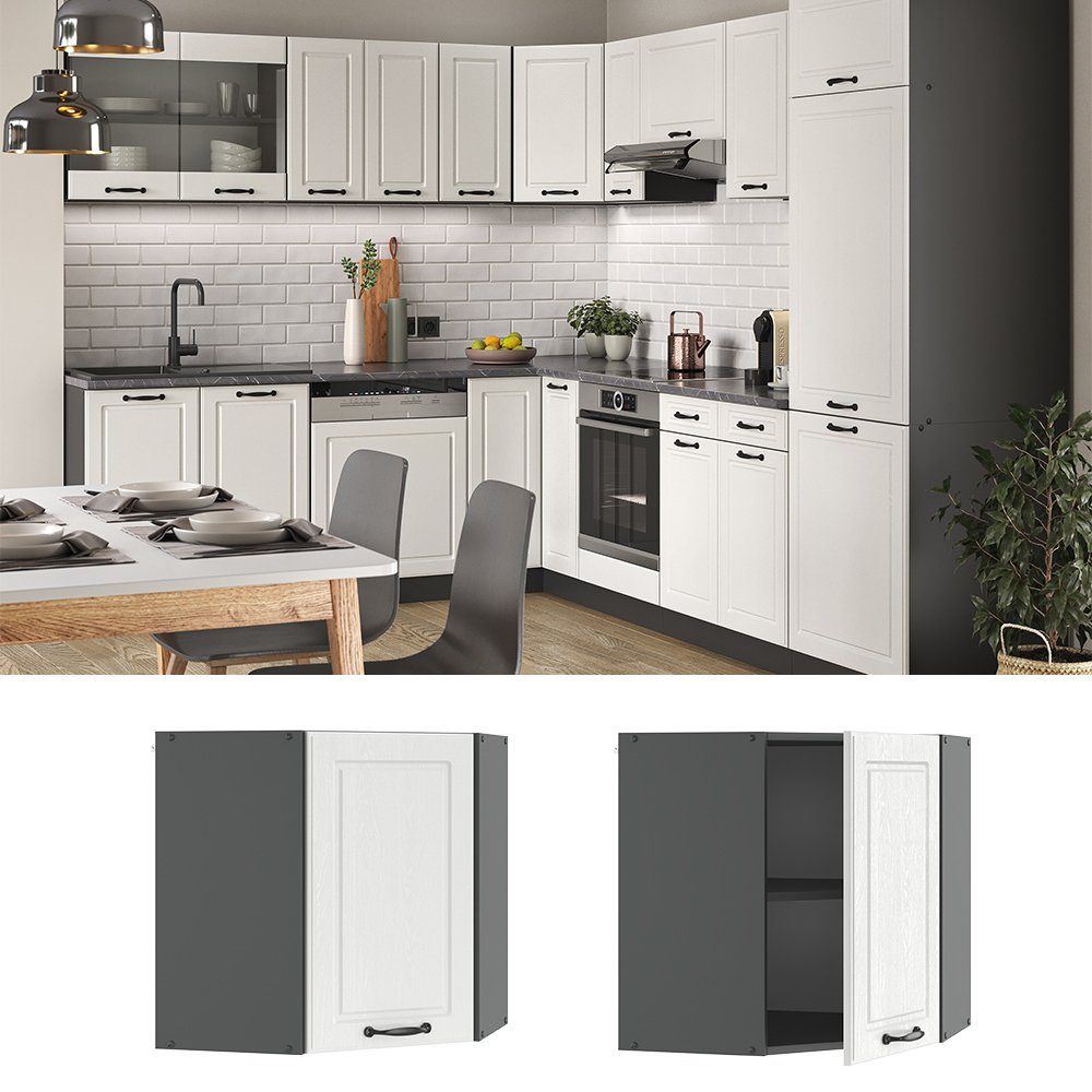 Vicco Eckhängeschrank R-Line, Weiß Landhaus/Anthrazit, 57 günstig online kaufen