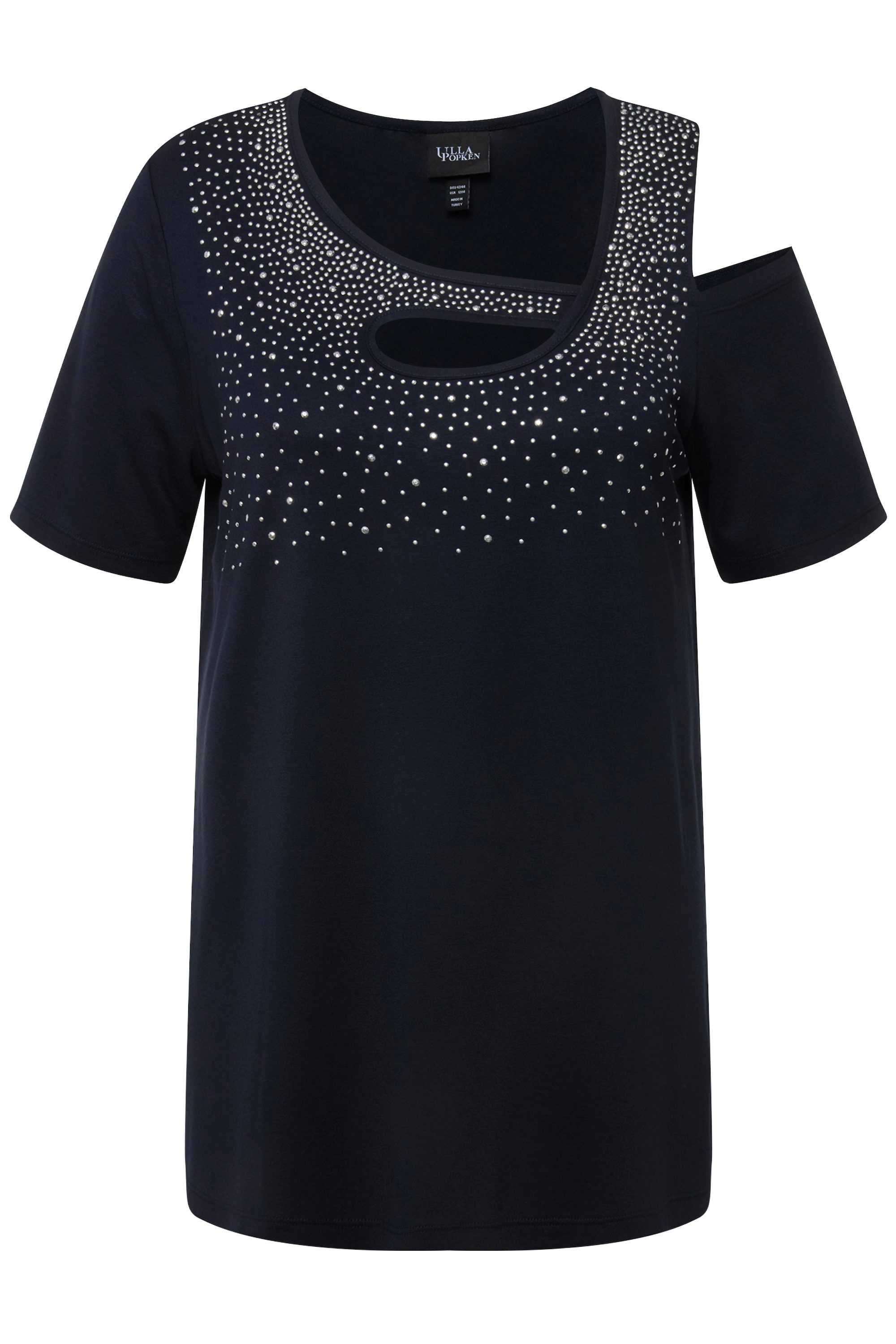 Ulla Popken T-Shirt T-Shirt Ziersteine A-Linie günstig online kaufen