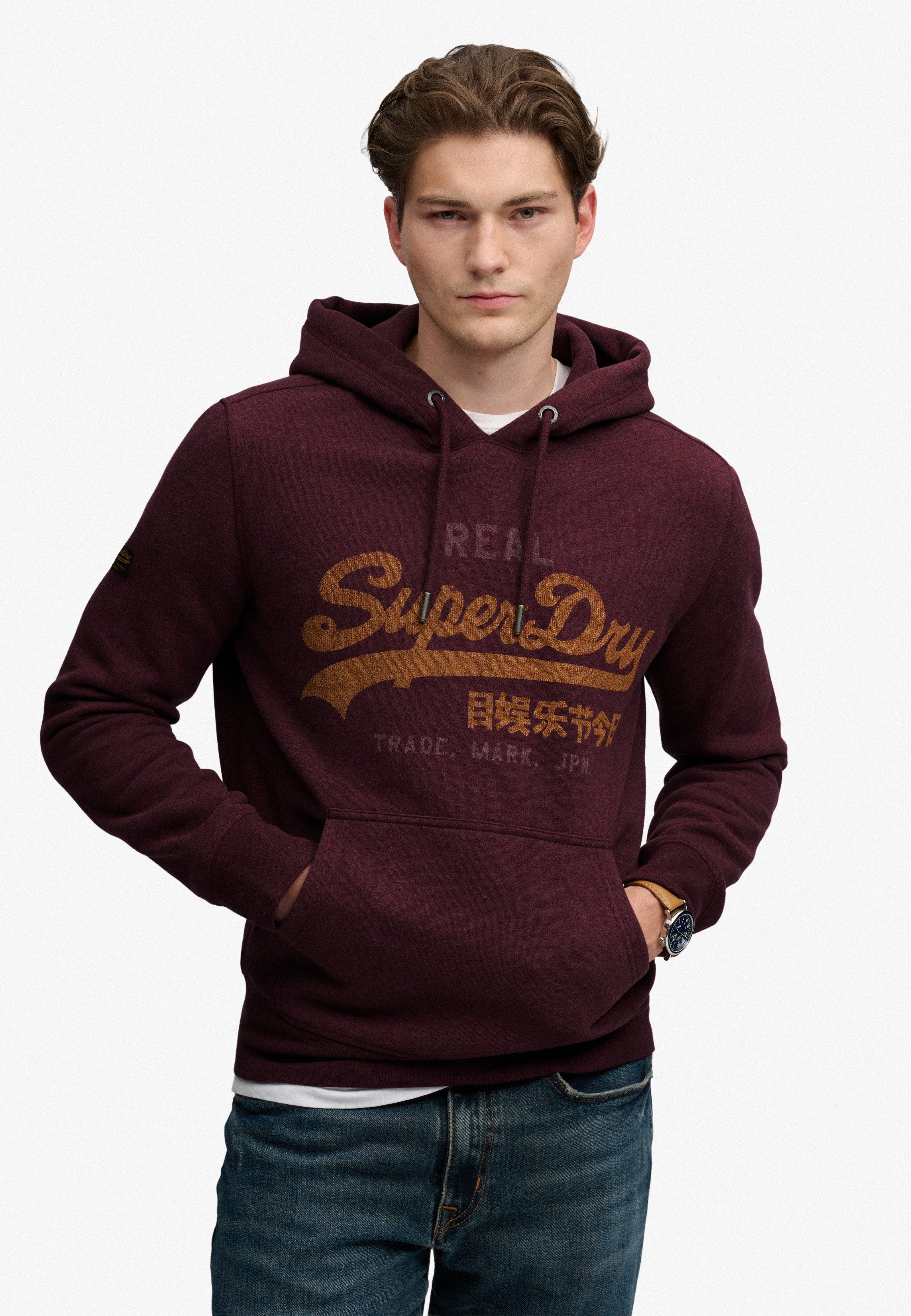 Superdry Kapuzensweatshirt VL HERITAGE RELAXED HOOD Baumwollmischung, relaxed fit