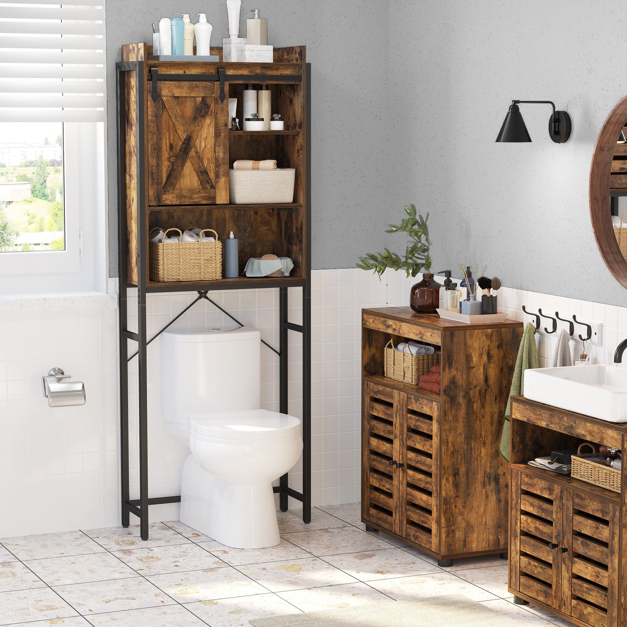 VASAGLE Badregal Toilettenregal, Badezimmerregal, Waschmaschinenregal mit günstig online kaufen