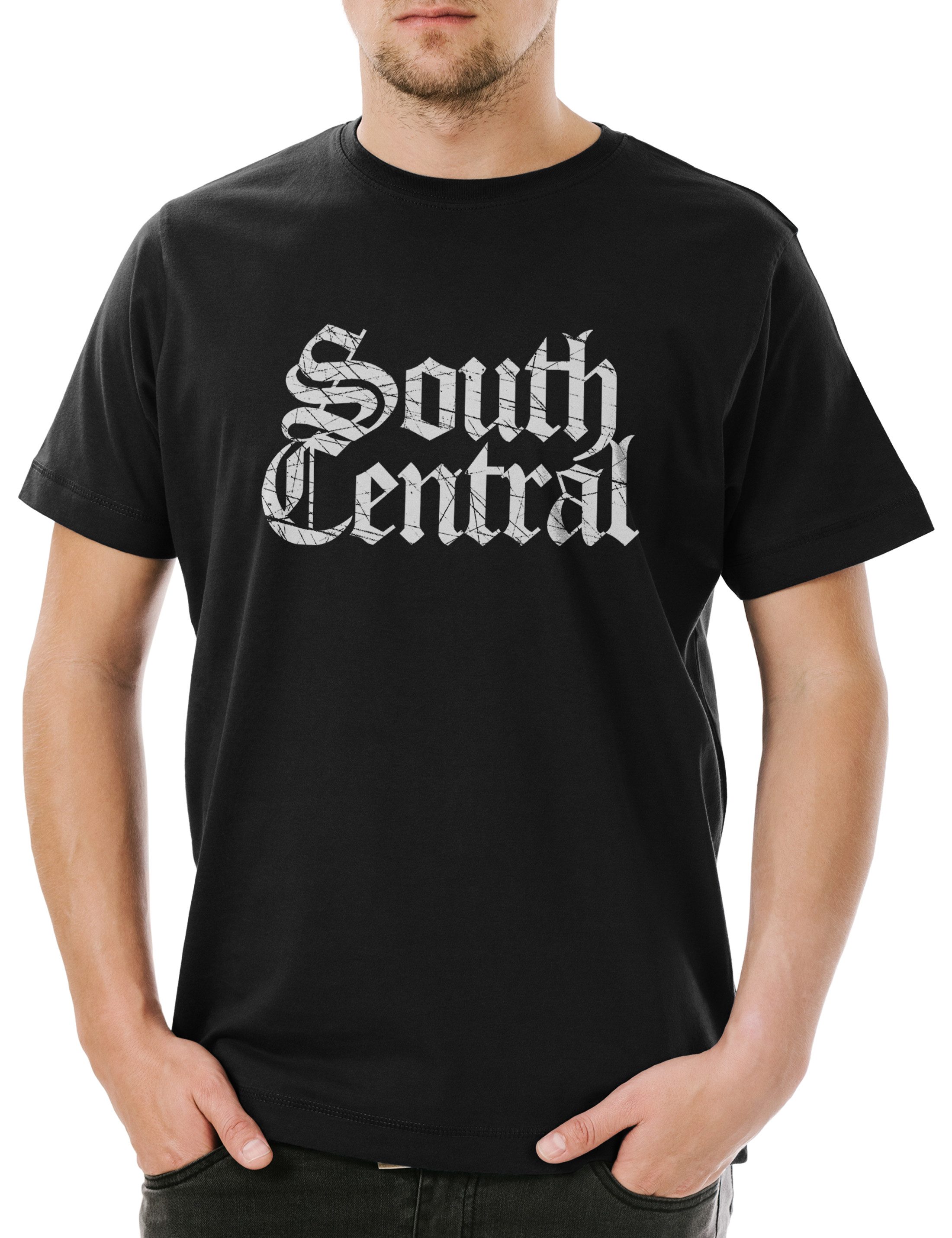 Urban Backwoods Print-Shirt South Central B Herren T-Shirt Ghetto Gang Los Angeles LA California (1-tlg) Compton CA Gangsta West