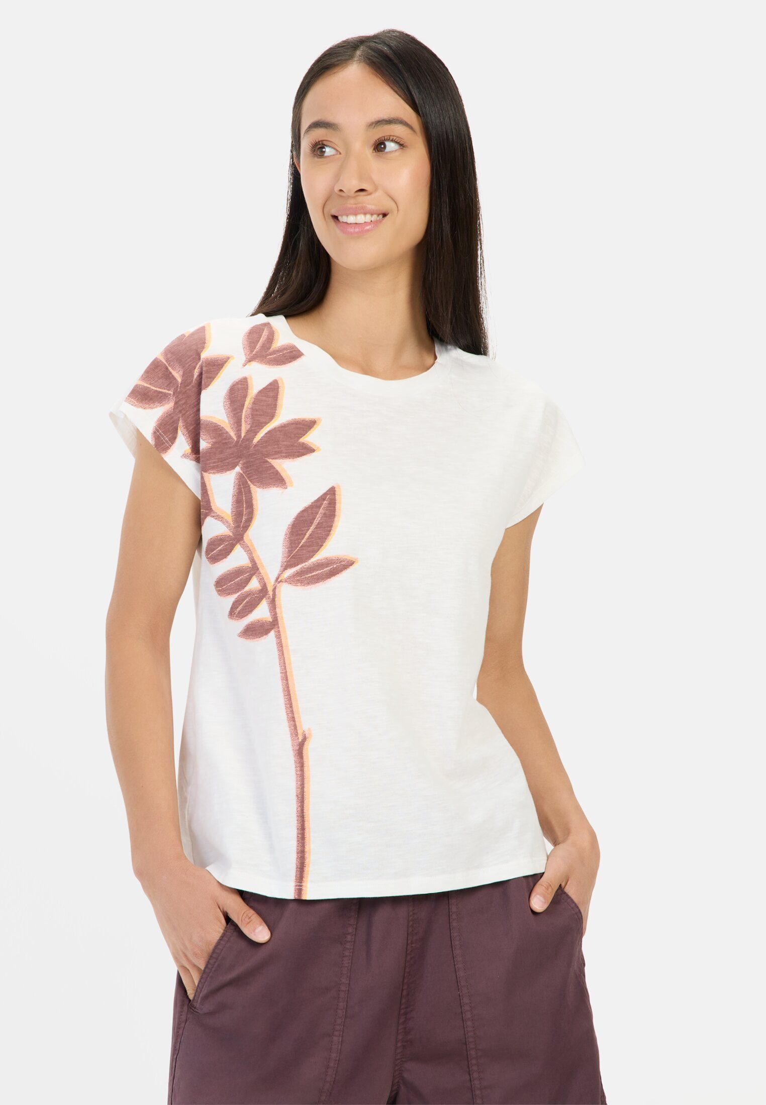 camel active T-Shirt aus Baumwolle Kurzarm Rundhals günstig online kaufen