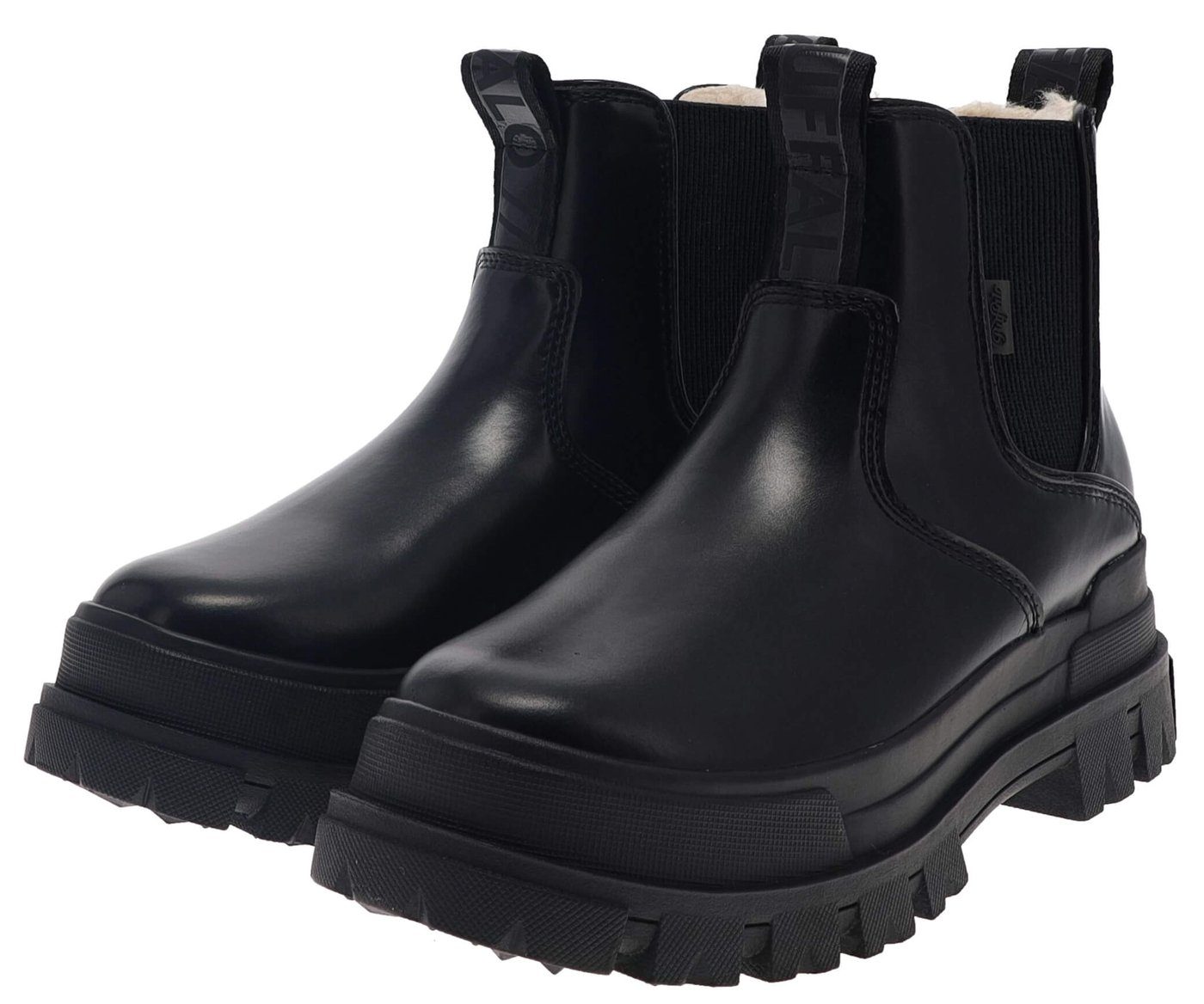 Bild von Buffalo ASPHA CHELSEA WARM Schwarz Stiefelette Damenstiefel mit Kunstfellfutter