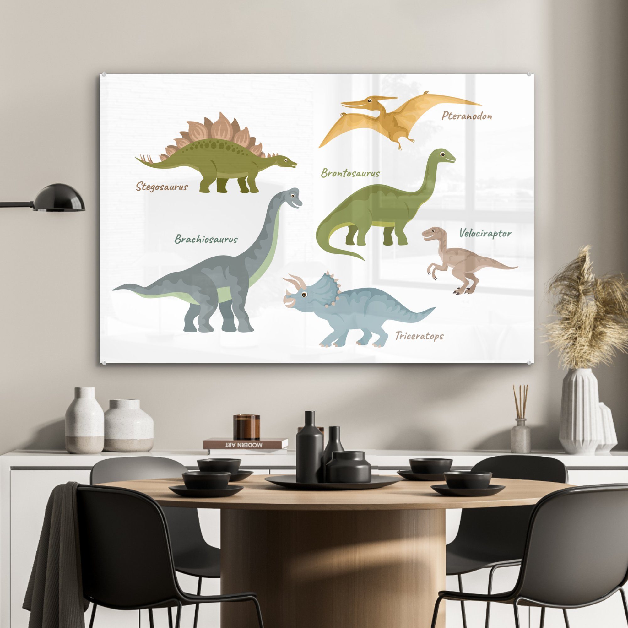 Dinosaurier Acrylglasbilder Acrylglasbild Jura - MuchoWow & - Schlafzimmer Kinderzimmer, Wohnzimmer (1 St),