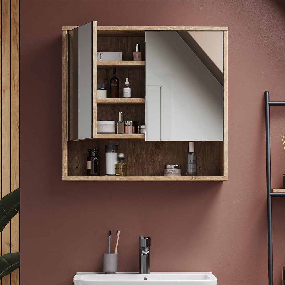 Vicco Badezimmerspiegelschrank Eliza, Viking Oak, 70 x 65 cm mit 2 Türen (1-St) – Bild 5 von 5