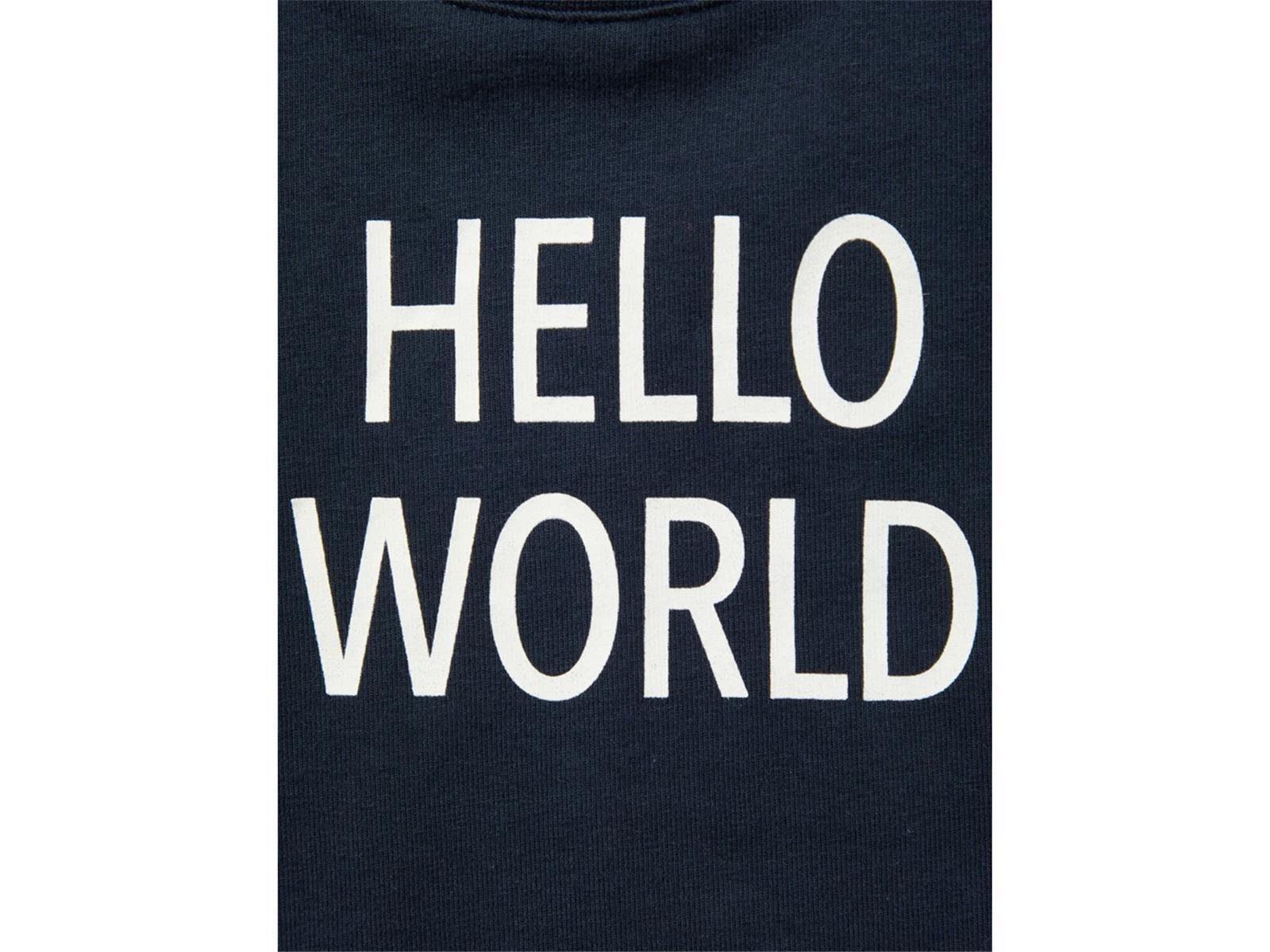 Name It World" sportlicher Name Schnitt, It (1-tlg) Frontprint "Hello blau mit Print Longsleeve Mädchen Shirt