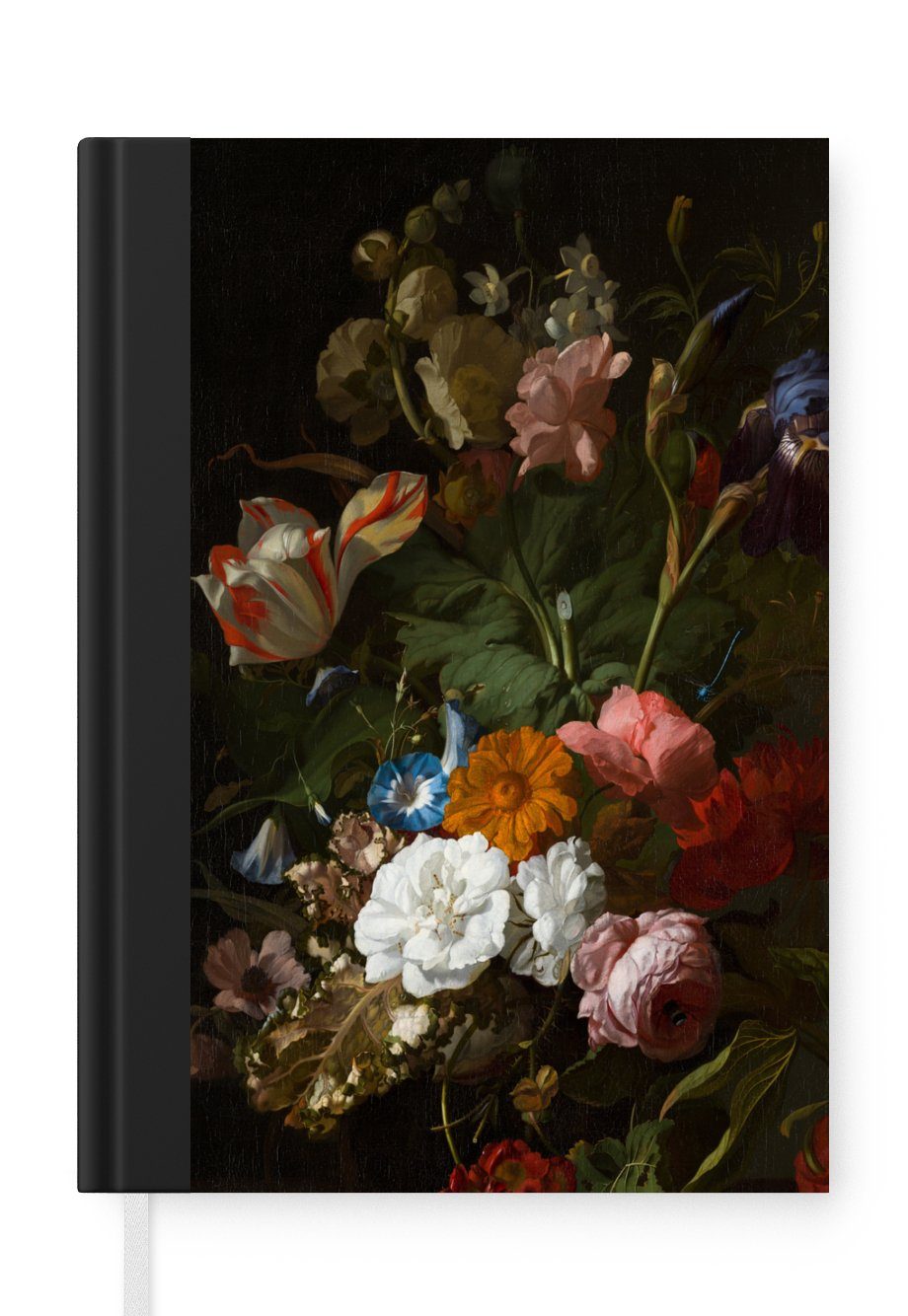 Journal, Vase Gemälde MuchoWow mit Ruysch, Notizbuch Blumen Tagebuch, 98 A5, - Notizheft, Rachel von Seiten, Merkzettel, Haushaltsbuch